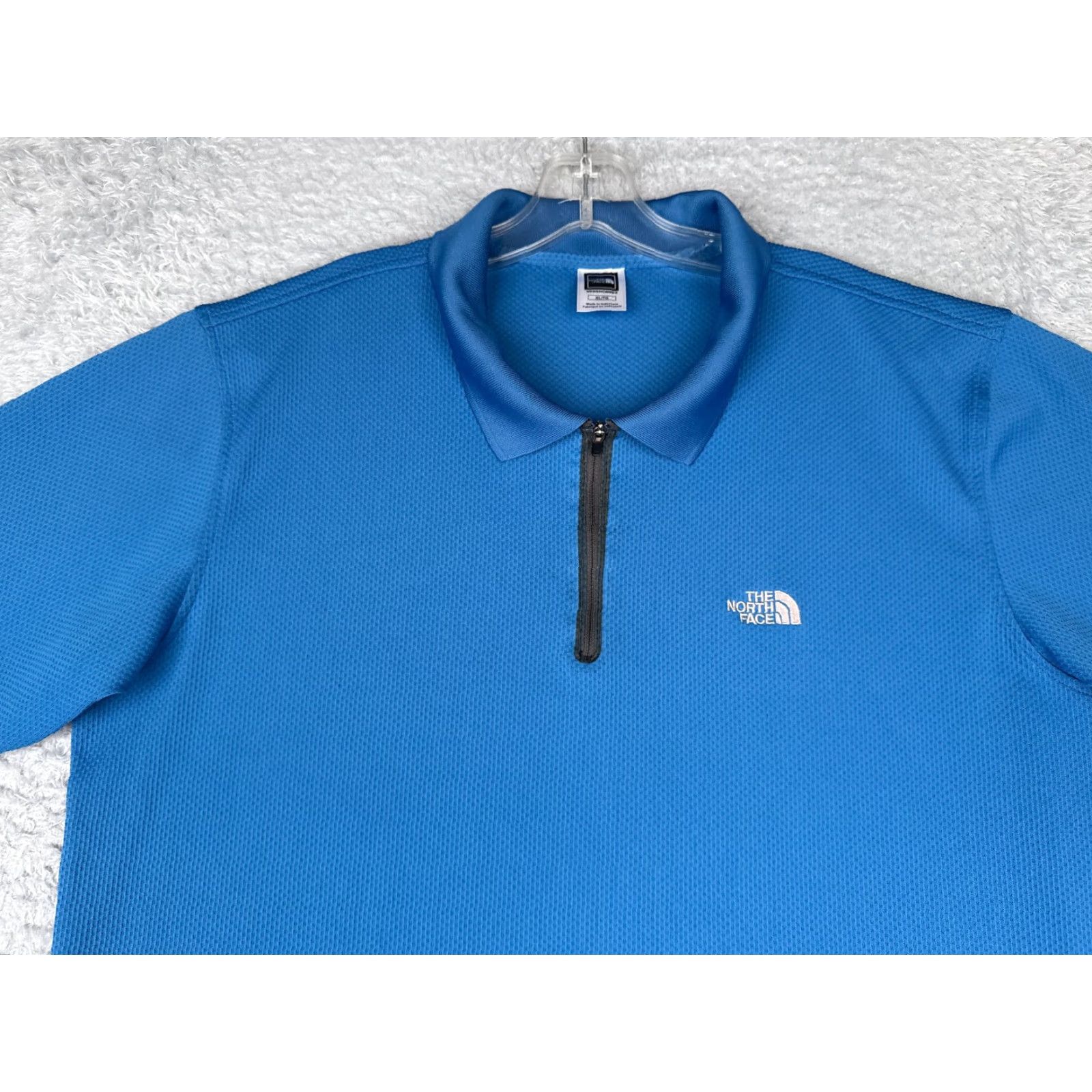 The North Face The North Face Polo Shirt Men XL Blue 100% Poly Polyester Vaporwick Breathable All Seasons Polo Shirt Logo Embroidered Zip Vaporwick Regular Fit Size US XL / EU 56 / 4 - 4 Thumbnail