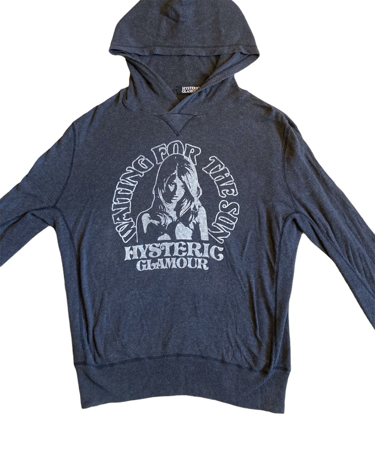 Image of Hysteric Glamour Raglan Hoodie in Grey, Men's (Size Small)