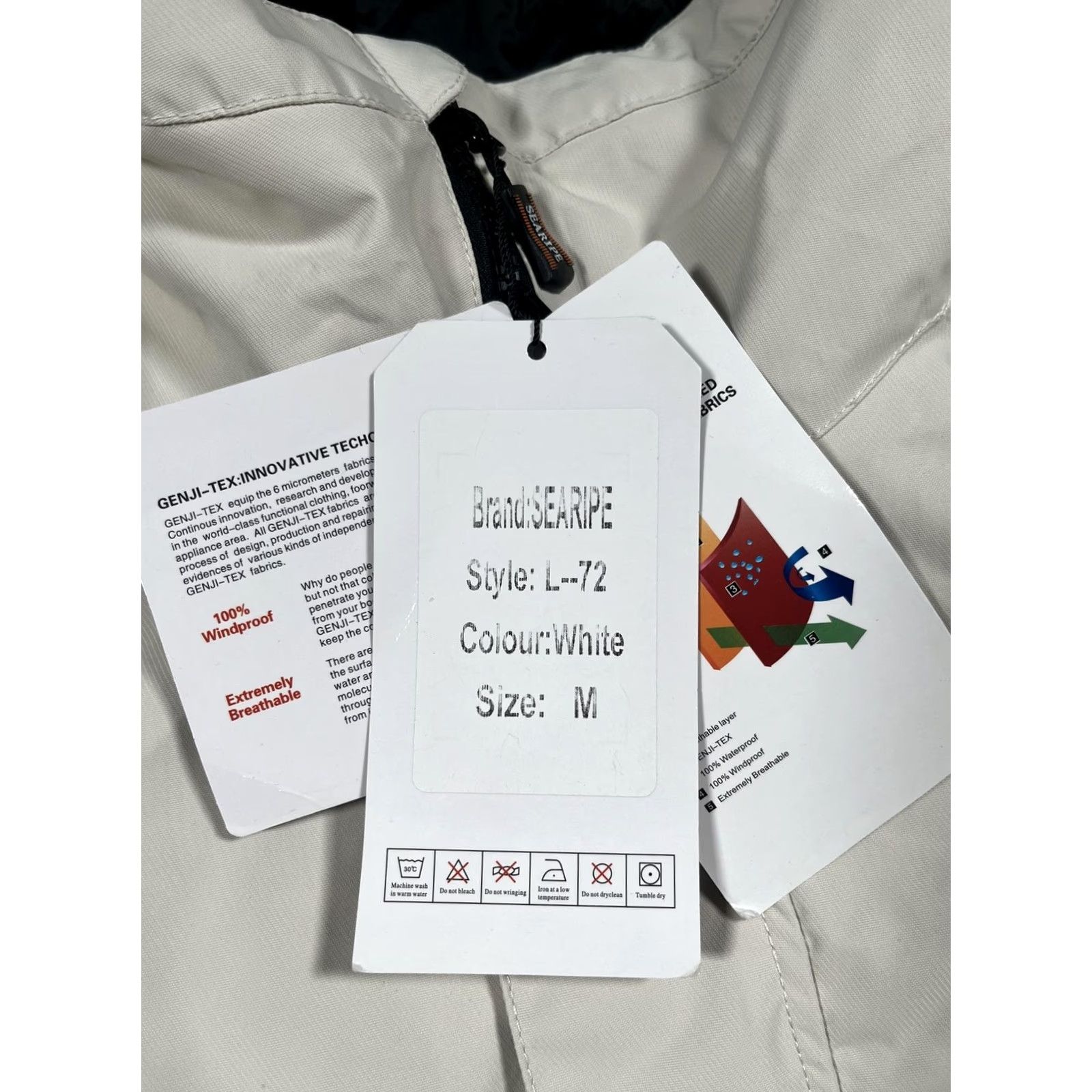 Vintage SEARIPE Ski Snowboard Suit Mens M White Hooded Jacket Pants Set L-72 Size 40R - 5 Thumbnail