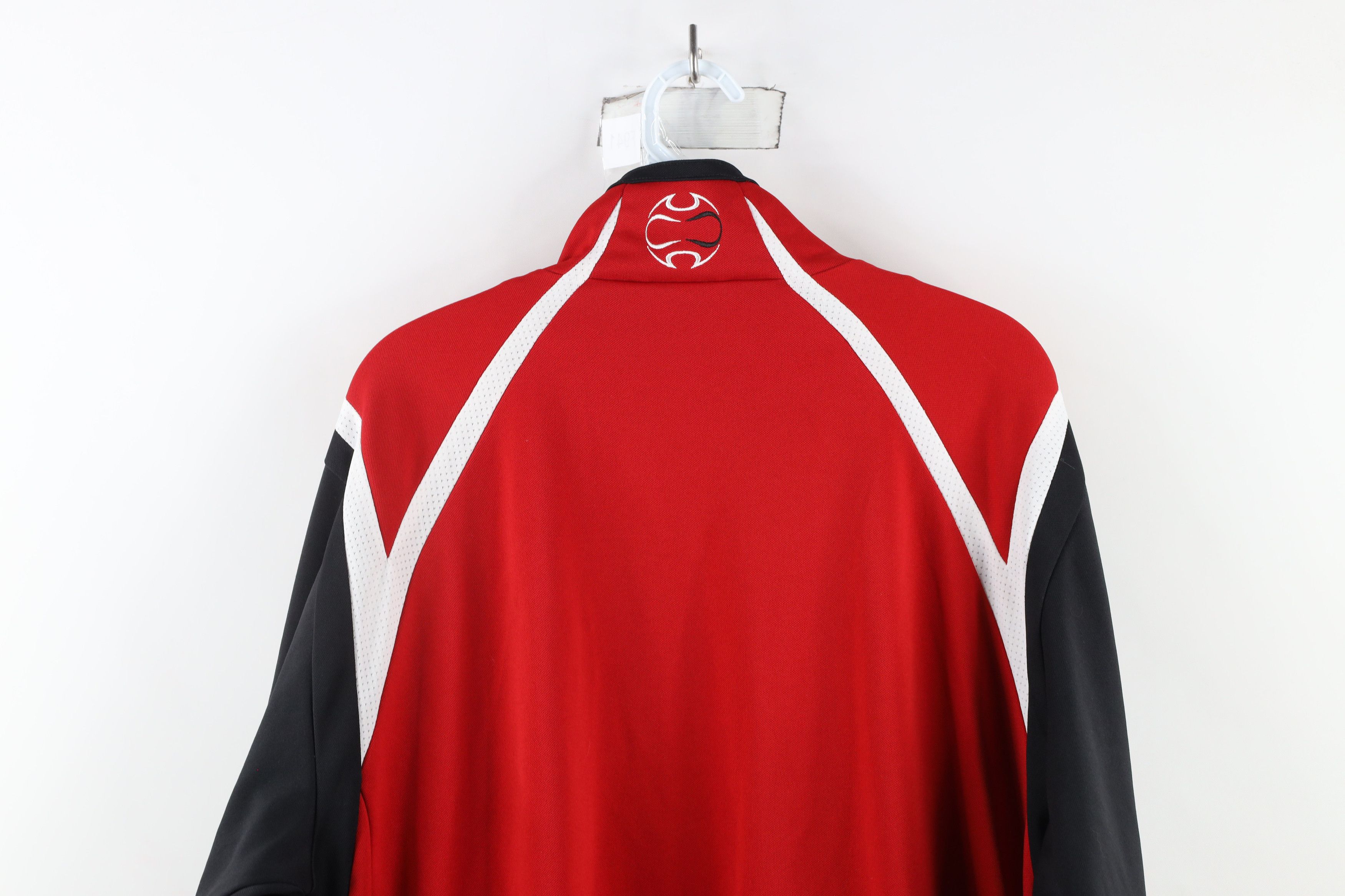 Adidas × Vintage Vintage Adidas Soccer Striped Full Zip Warm Up Jacket Red Size US L / EU 52-54 / 3 - 13 Thumbnail