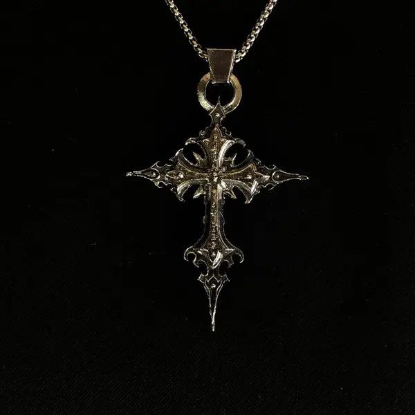 Jewelry Skeleton Cross Skull Necklace Gothic Chain Size ONE SIZE - 6 Thumbnail