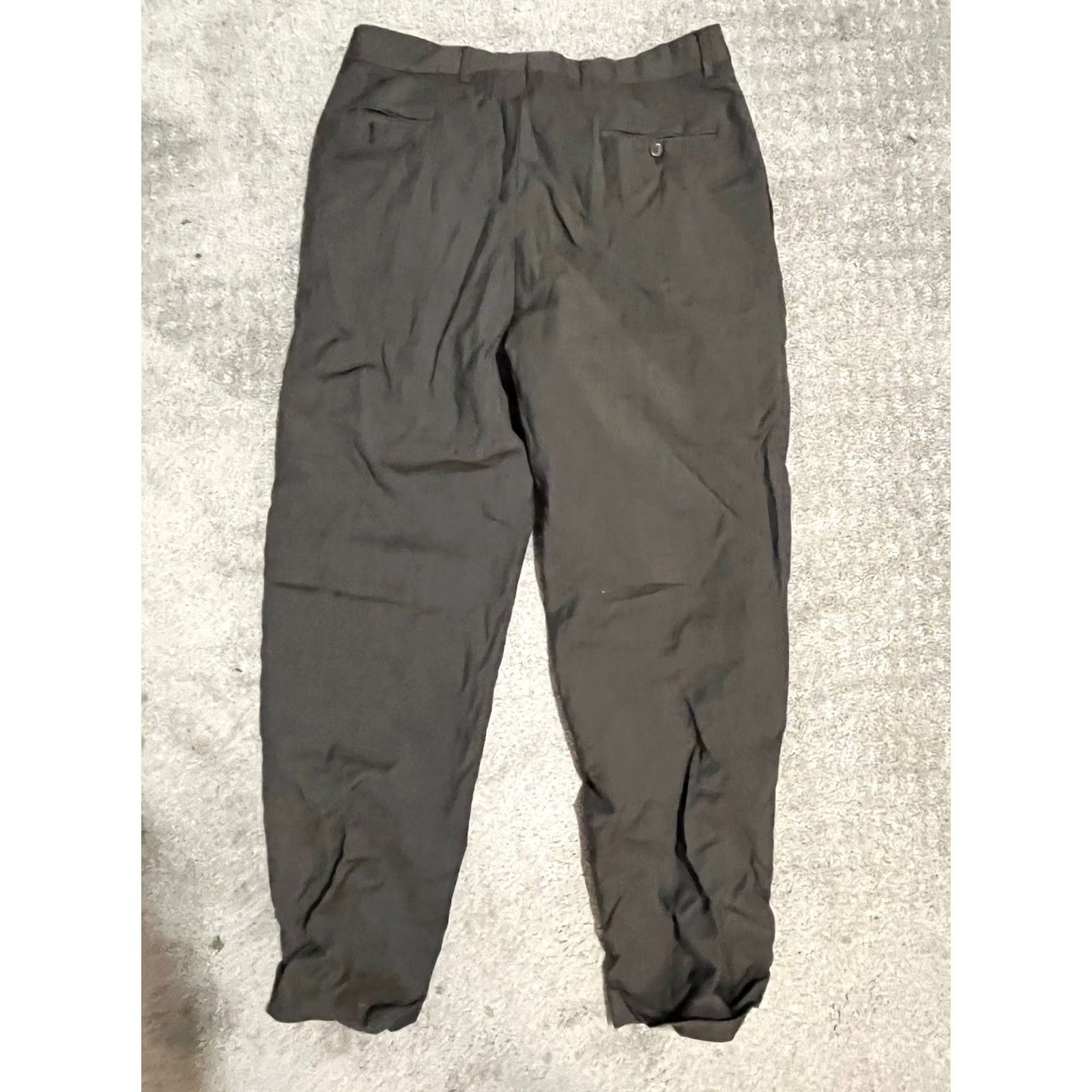 Calvin Klein Calvin Klein Pants Dress Wool 100% 34 x 30 Brown Twill Pleated Cuffed Regular Mens Trousers Size US 34 / EU 50 - 3 Thumbnail