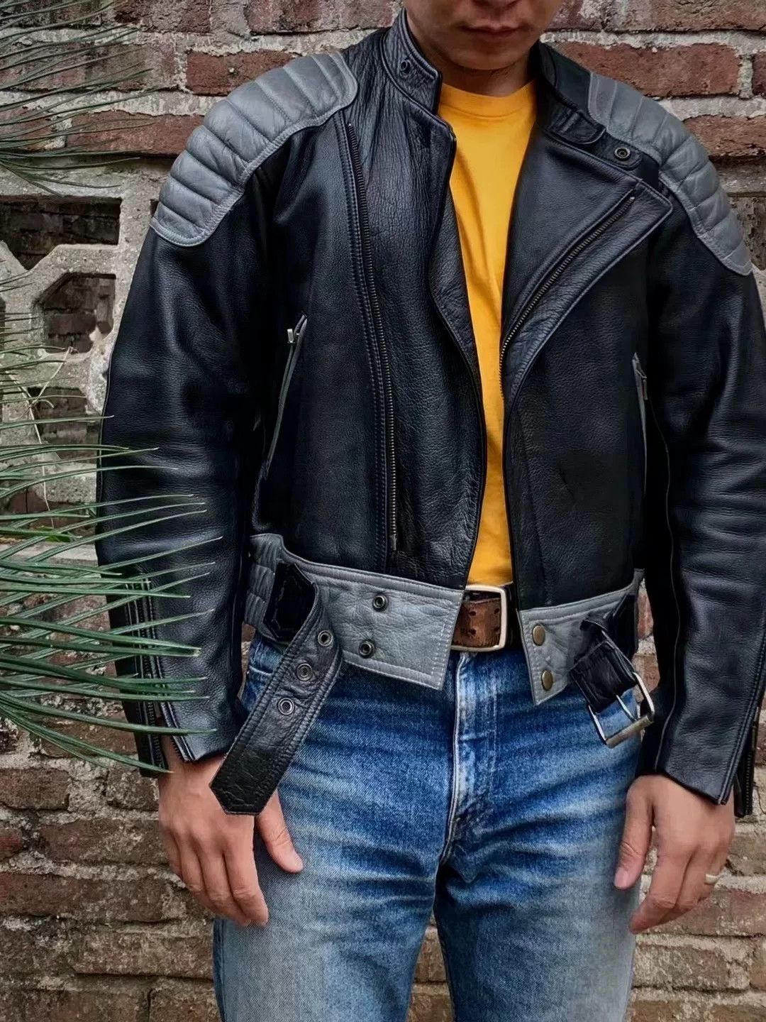Vintage Vintage Nichiwa 1990s Moto Leather Jacket Size US M / EU 48-50 / 2 - 1 Thumbnail