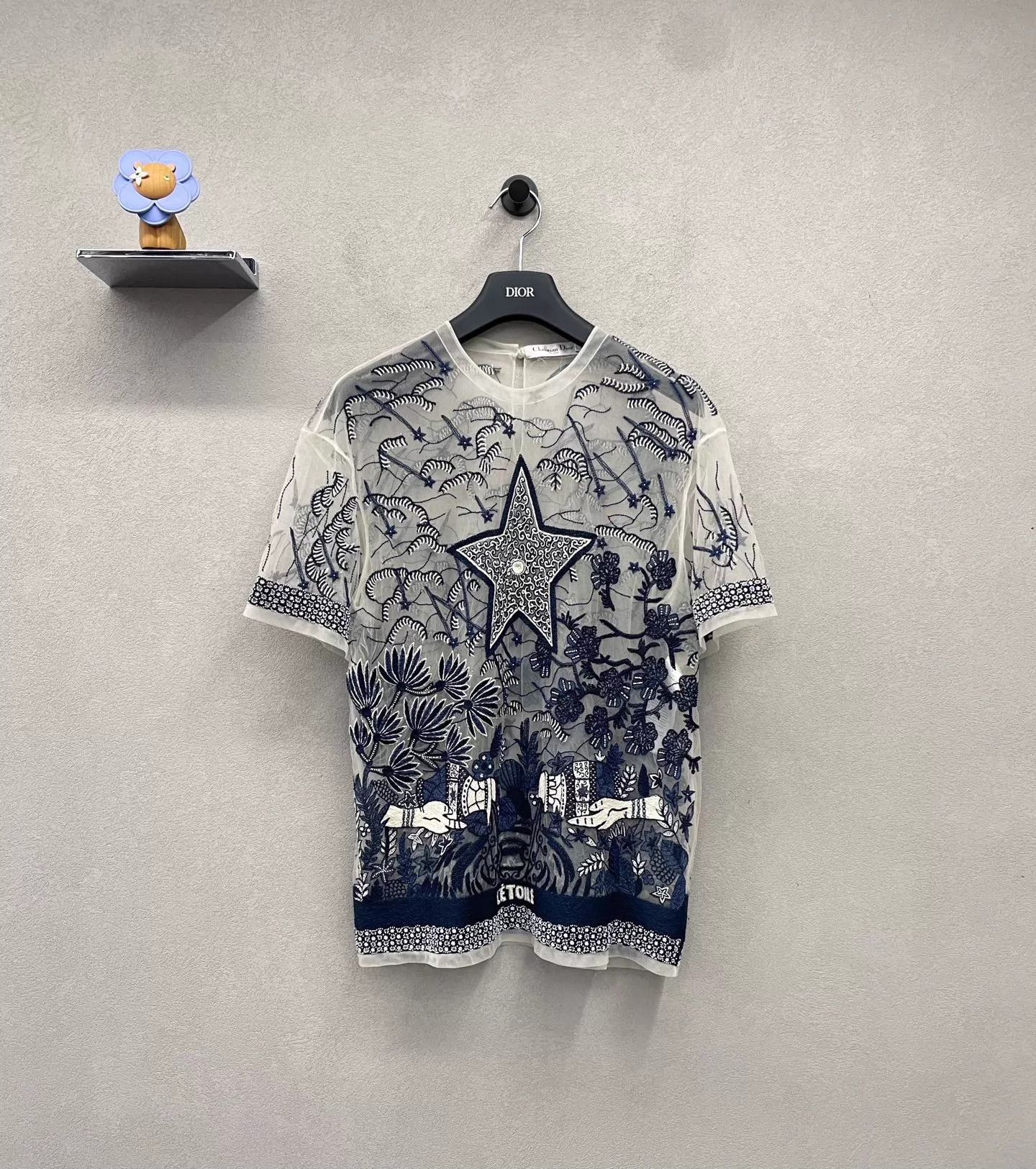 Dior Dior Tulle Embroidered Printed Short Sleeve Tee Vintage 4 Size XS / US 0-2 / IT 36-38 - 1 Thumbnail