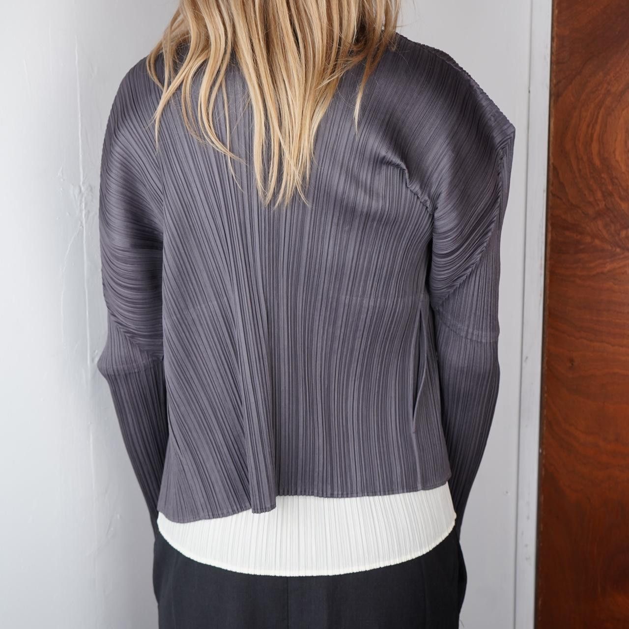 Pleats Please Issey Miyake Grey Issey Miyake Pleats Please Cardigan Size ONE SIZE - 4 Thumbnail