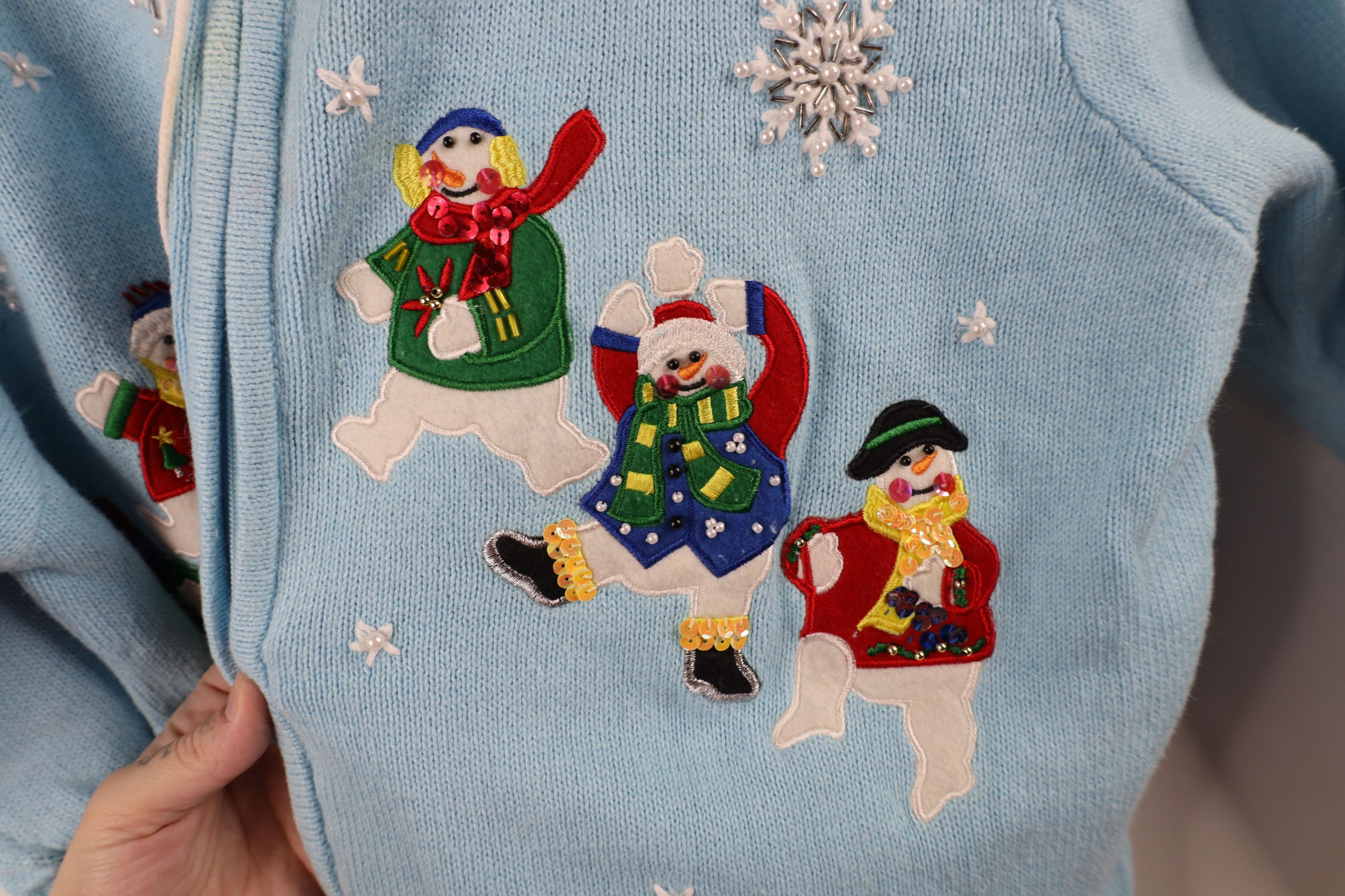 Vintage Vintage 90s Streetwear Christmas Snowman Full Zip Sweater Size XL / US 12-14 / IT 48-50 - 7 Thumbnail