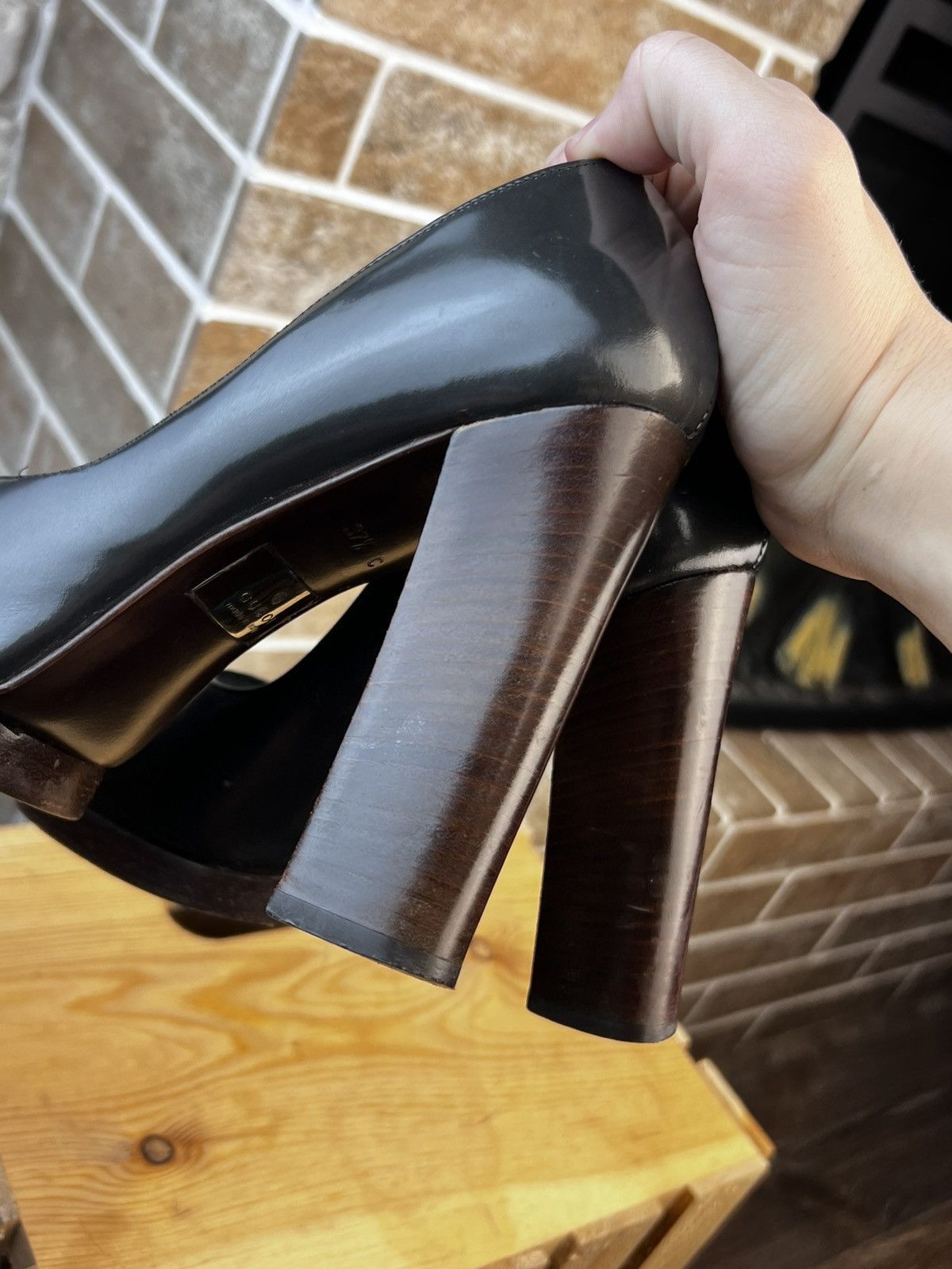 Gucci Gucci by Tom Ford Block Heels Leather Shoes Size US 7.5 / IT 37.5 - 8 Thumbnail