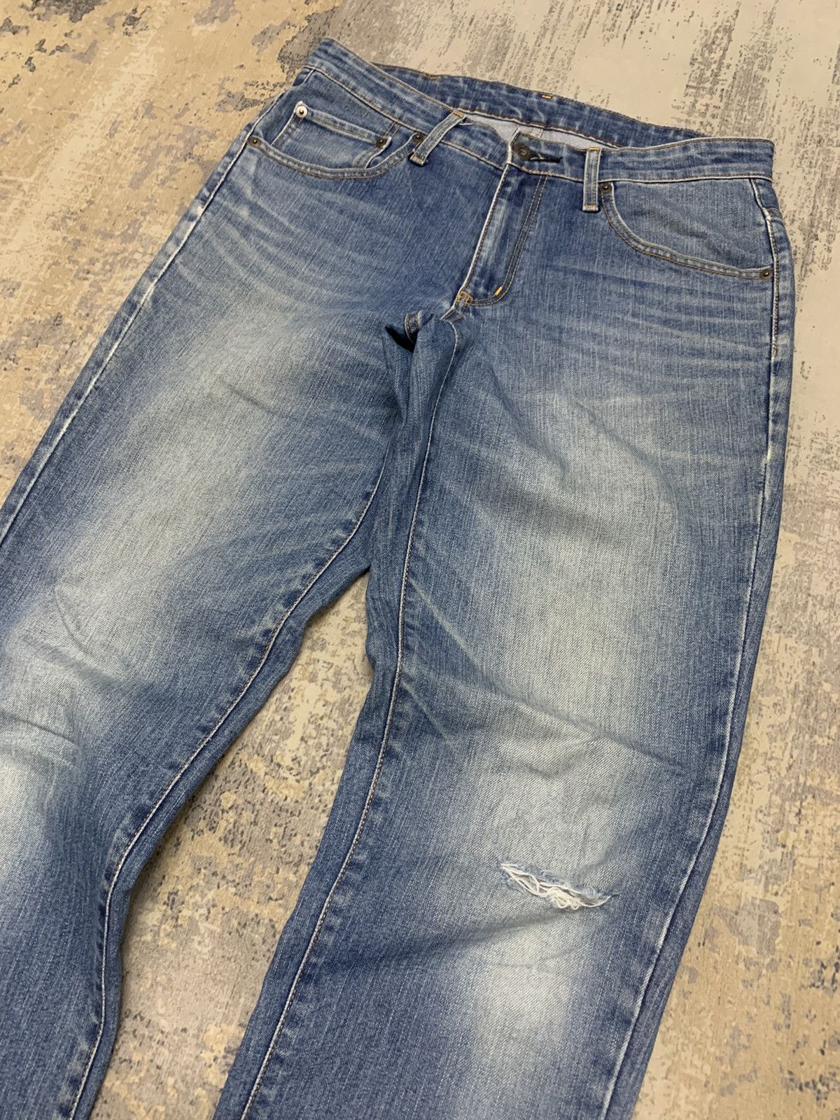 Japanese Brand Vintage Edwin Japanese Distressed Straight Fit Jeans Size US 32 / EU 48 - 3 Thumbnail