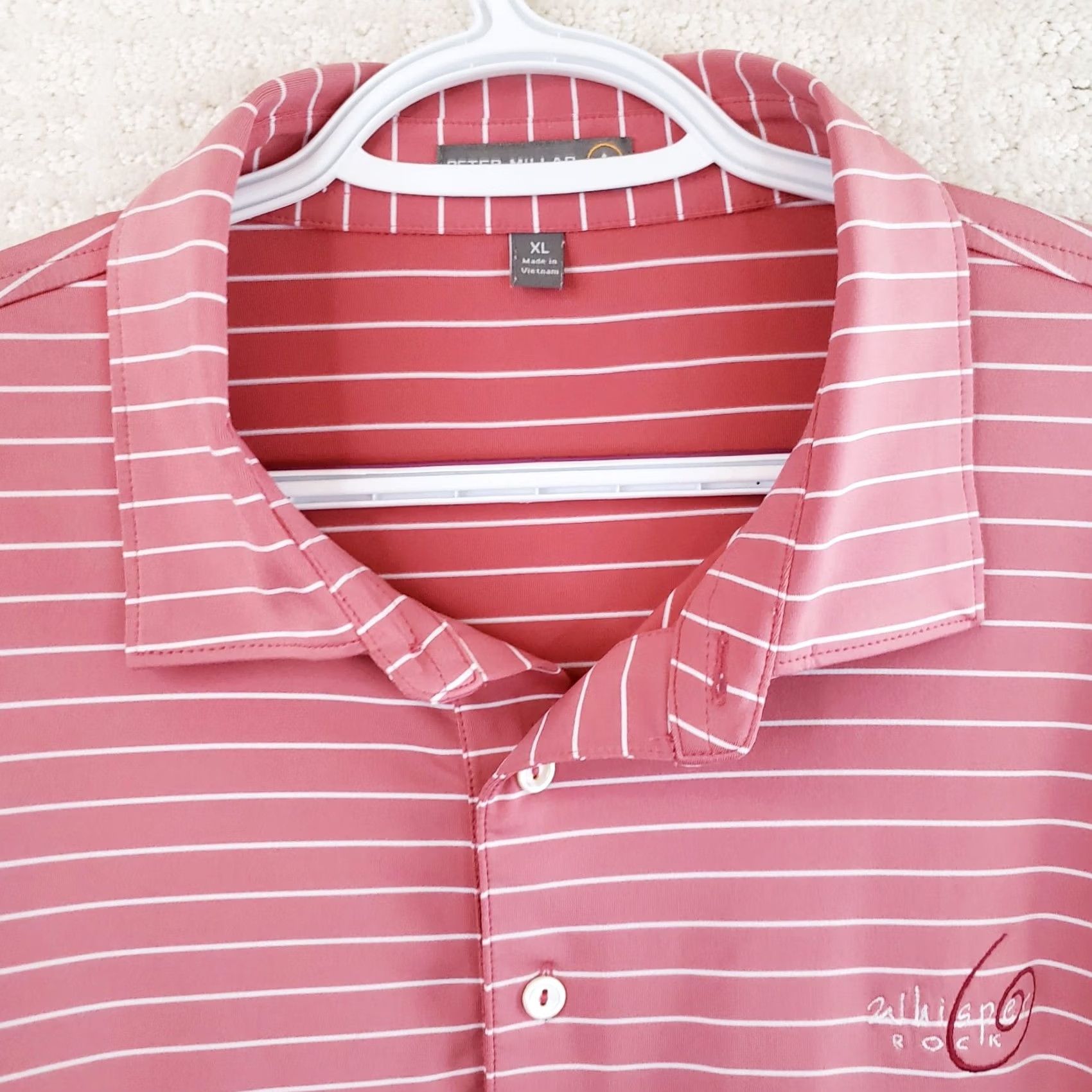 Peter Millar Peter Millar Summer Comfort Polo Shirt Mens XL Pink Striped SS Golf Whisper Rock Size US XL / EU 56 / 4 - 4 Thumbnail