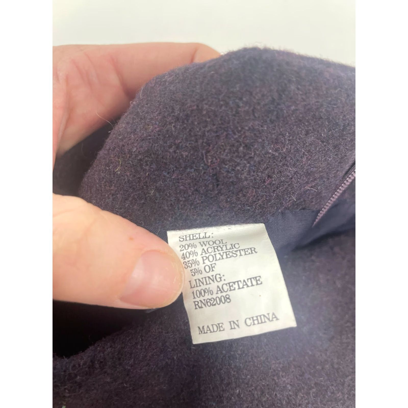 Vintage Lena Gabrielle Pencil Skirt Women's Size 8 Dark Purple Back Zip Wool Blend Lined Size 30" / US 8 / IT 44 - 8 Thumbnail