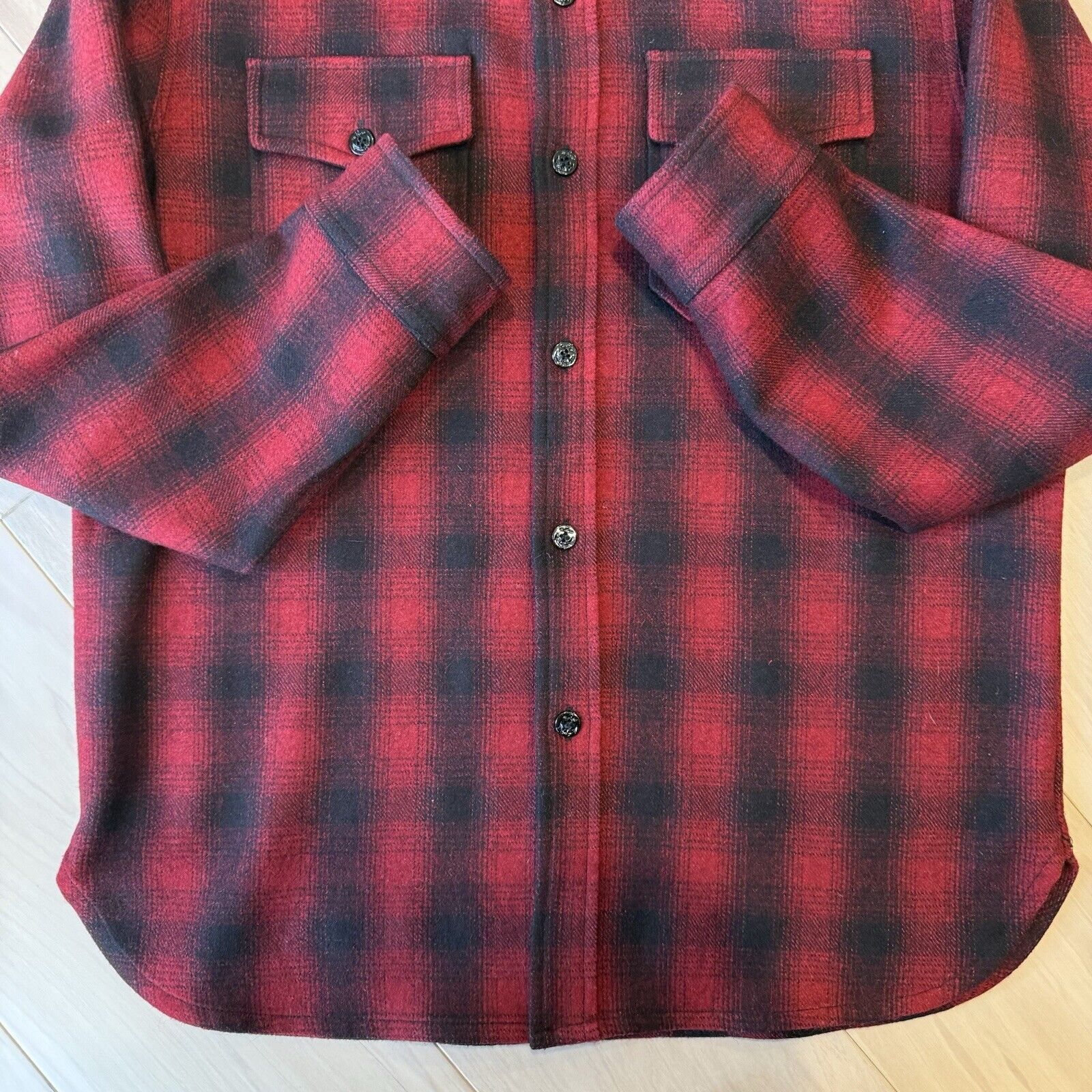Schott Schott NYC Timber Wool Shirt Medium Red Black Buffalo Plaid Size US M / EU 48-50 / 2 - 5 Thumbnail