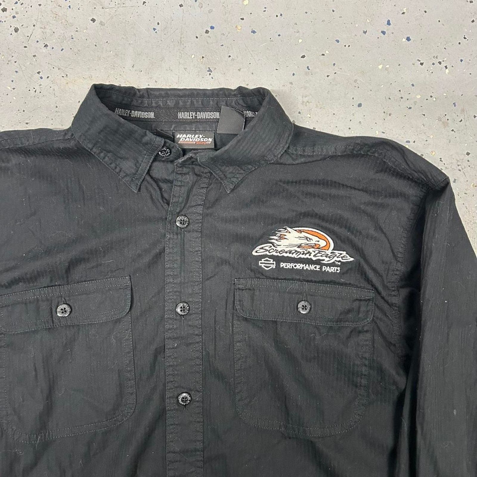 Harley Davidson Y2K Black Harley Davidson button-up shirt Size US M / EU 48-50 / 2 - 2 Thumbnail