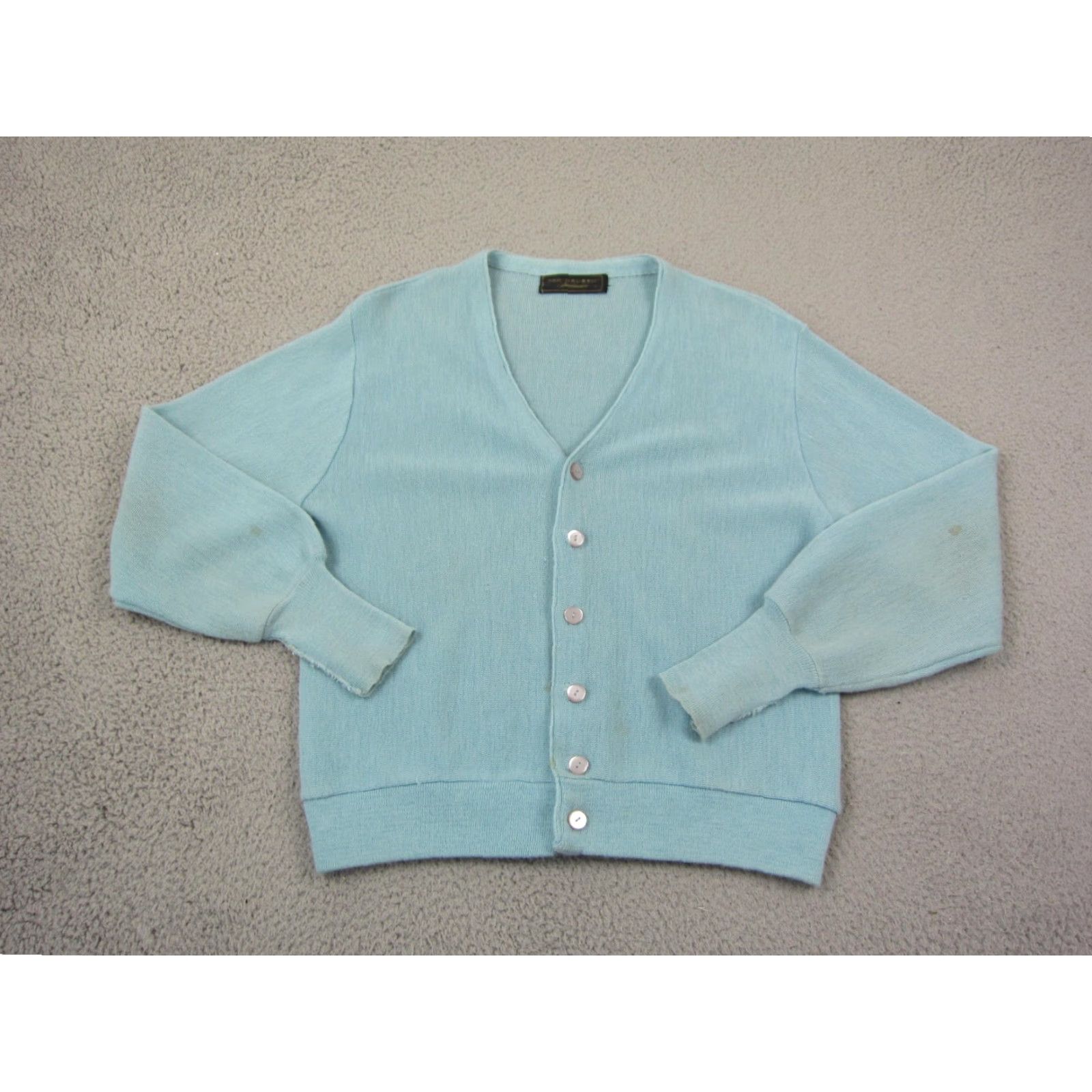 Van Heusen VINTAGE Van Heusen Cardigan Womens M Blue Knit Sweater Cardigan 50s 60s Size M / US 6-8 / IT 42-44 - 2 Thumbnail