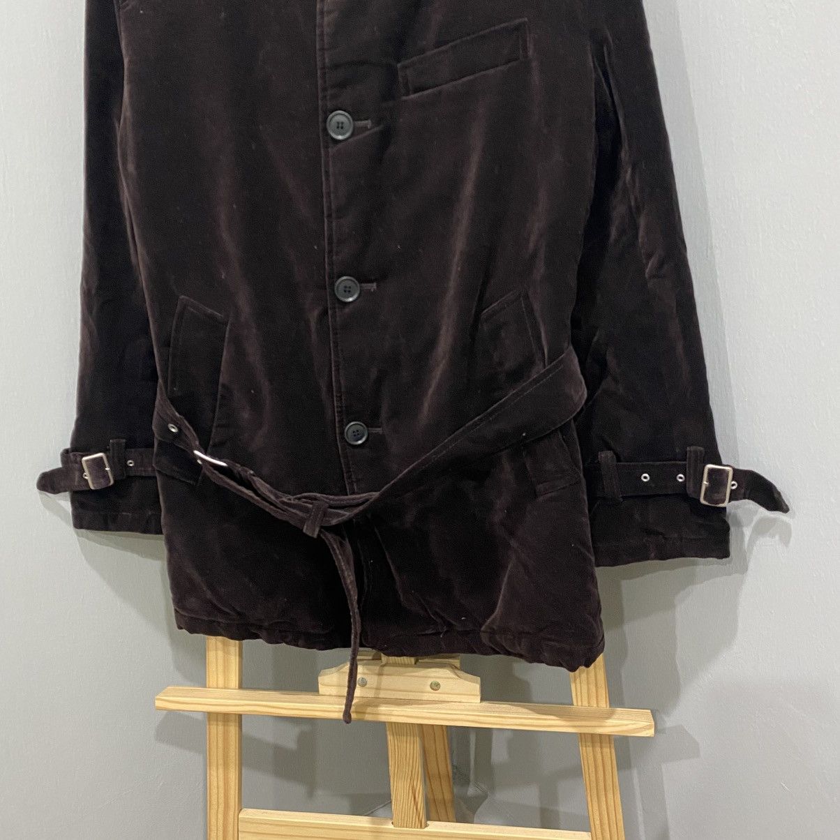 PPFM PPFM Japanese Brand Vintage Multi Belted Velvet Trench Coat Size US M / EU 48-50 / 2 - 7 Thumbnail