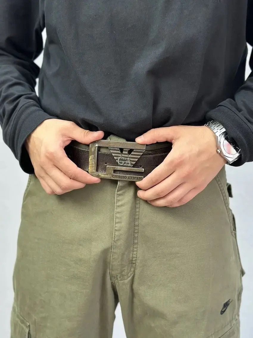 Giorgio Armani × Vintage Vintage Belts Y2K Giorgio Armani leather belt Japanese Size ONE SIZE - 1 Thumbnail