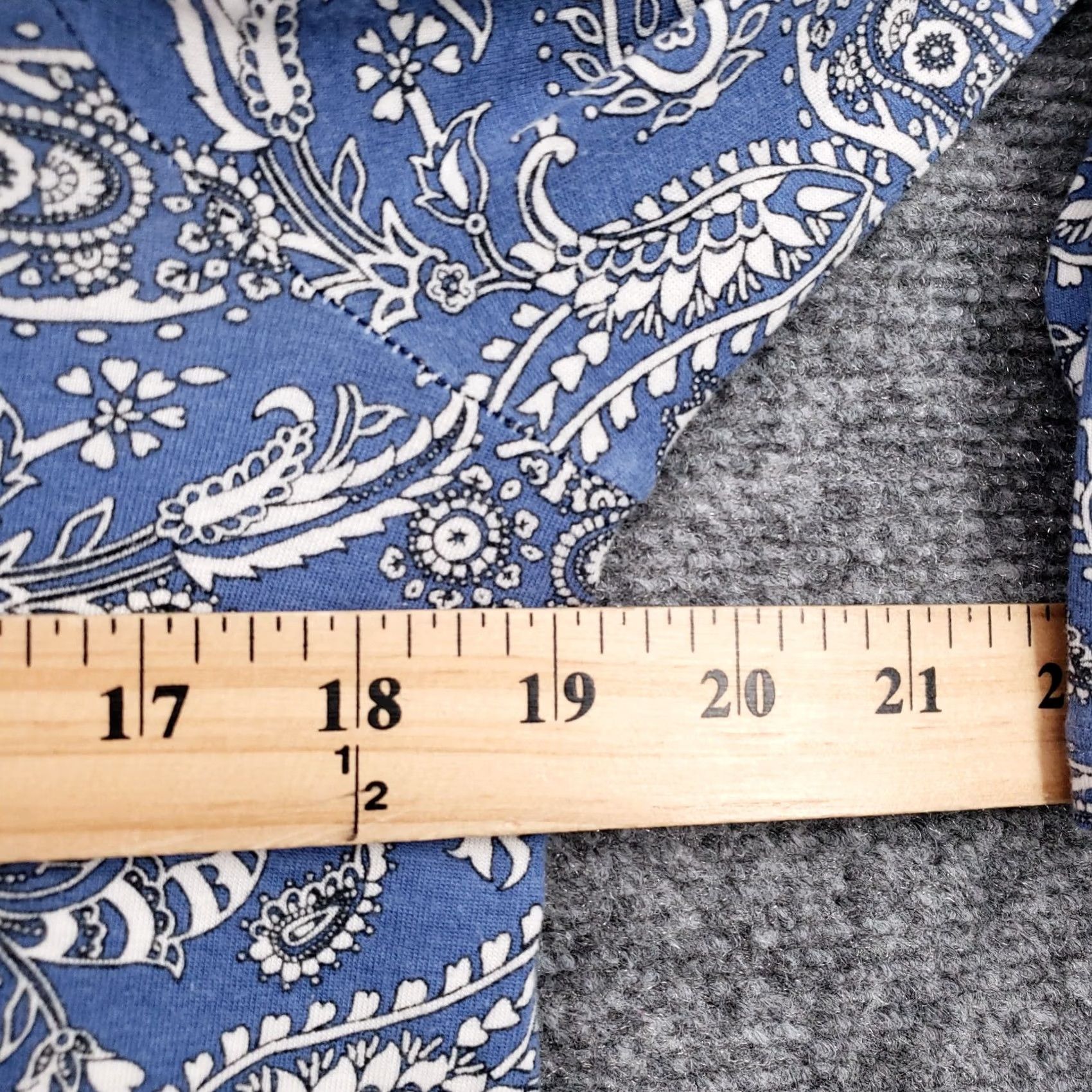 J. Jill J Jill Dress Women S Blue Paisley Mini Tunic Button Up Casual Boho A-Line Sleeve 3/4 Length Round Neck Knit Rayon Tencel Lyocell Short Vintage No Size S / US 4 / IT 40 - 6 Thumbnail