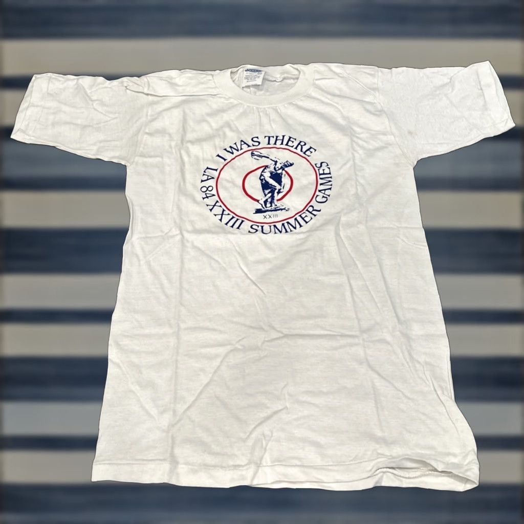 Levi's VINTAGE Levi's 1984 Summer Games T-Shirt Medium White Graphic Print Retro Sports Men Size US M / EU 48-50 / 2 - 1 Thumbnail