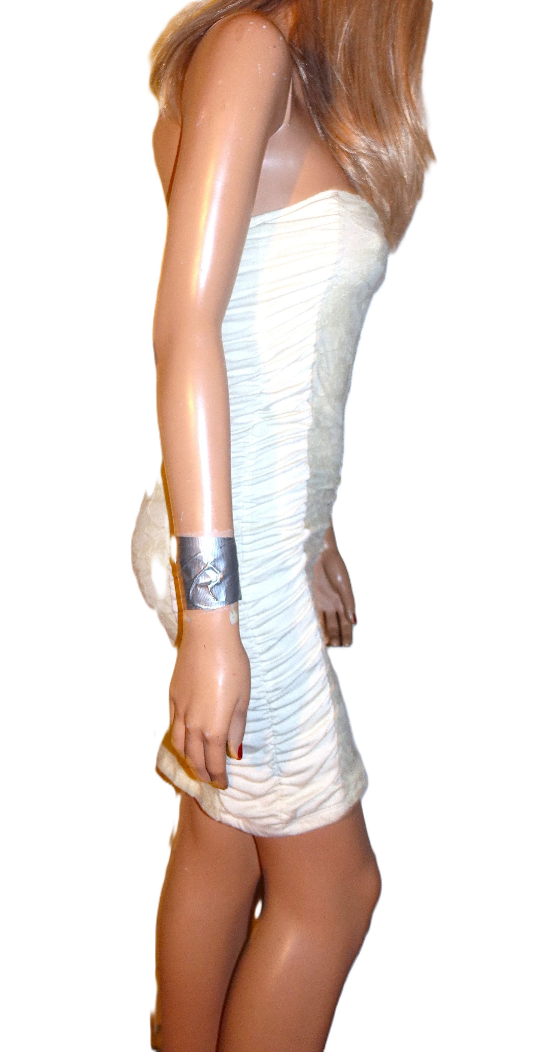 Other Basic Universal Ivory Ruched Lace Strapless Dress M Size M / US 6-8 / IT 42-44 - 7 Thumbnail