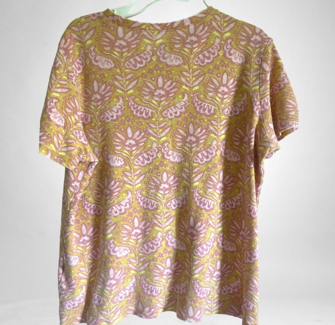 Basic Editions BASIC EDITIONS RELAXED FIT PAISLEY FLORAL SHORT SLEEVE SHIRT Size M / US 6-8 / IT 42-44 - 6 Thumbnail