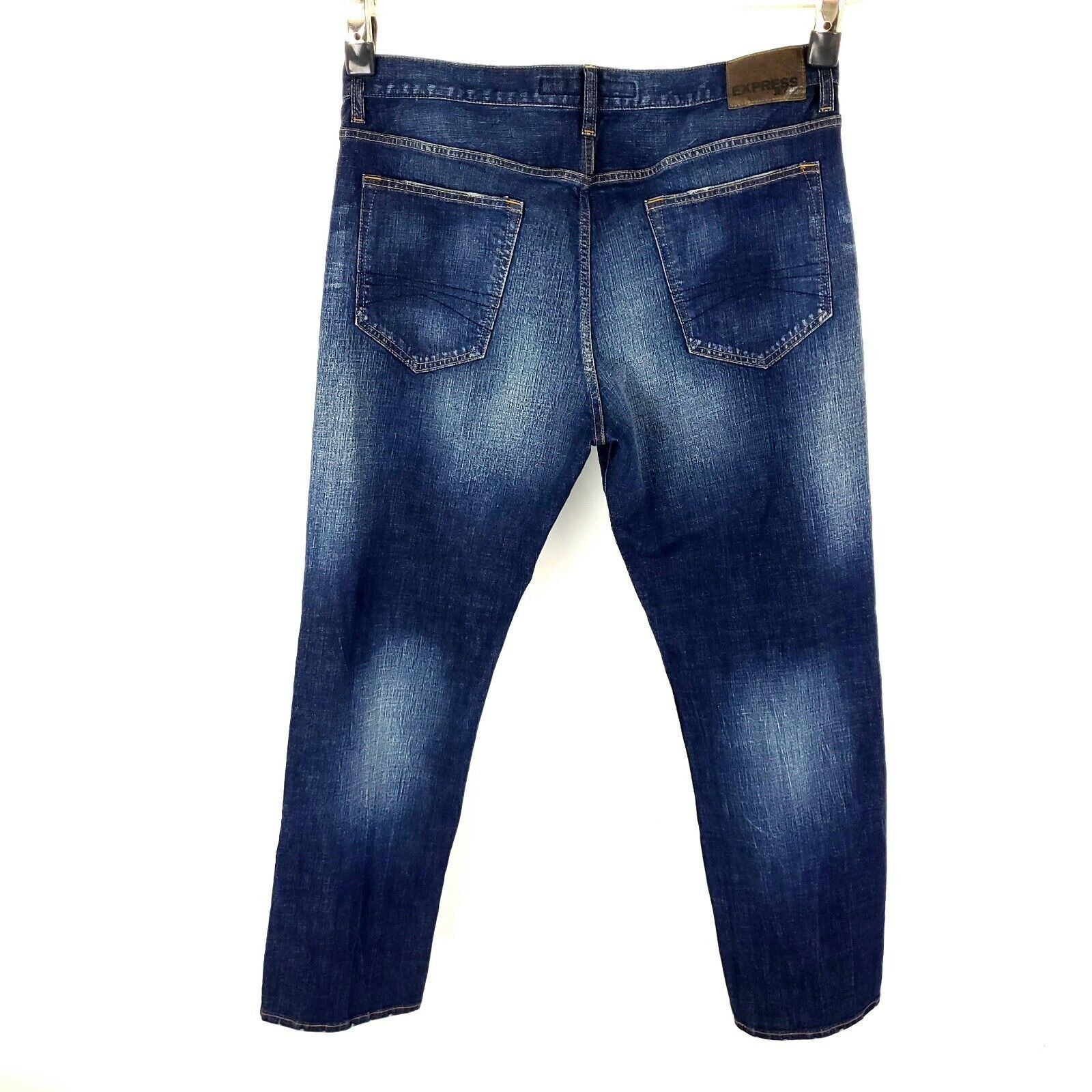 Express Express Blake Loose Fit Denim Jeans 37/32 Dark Blue Straight Size US 37 - 5 Thumbnail