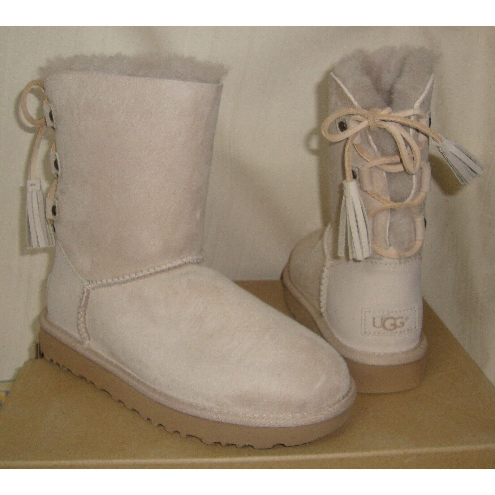 Ugg UGG KRISTABELLE Horchata Suede Sheepskin Corset Bow Boots S Grailed