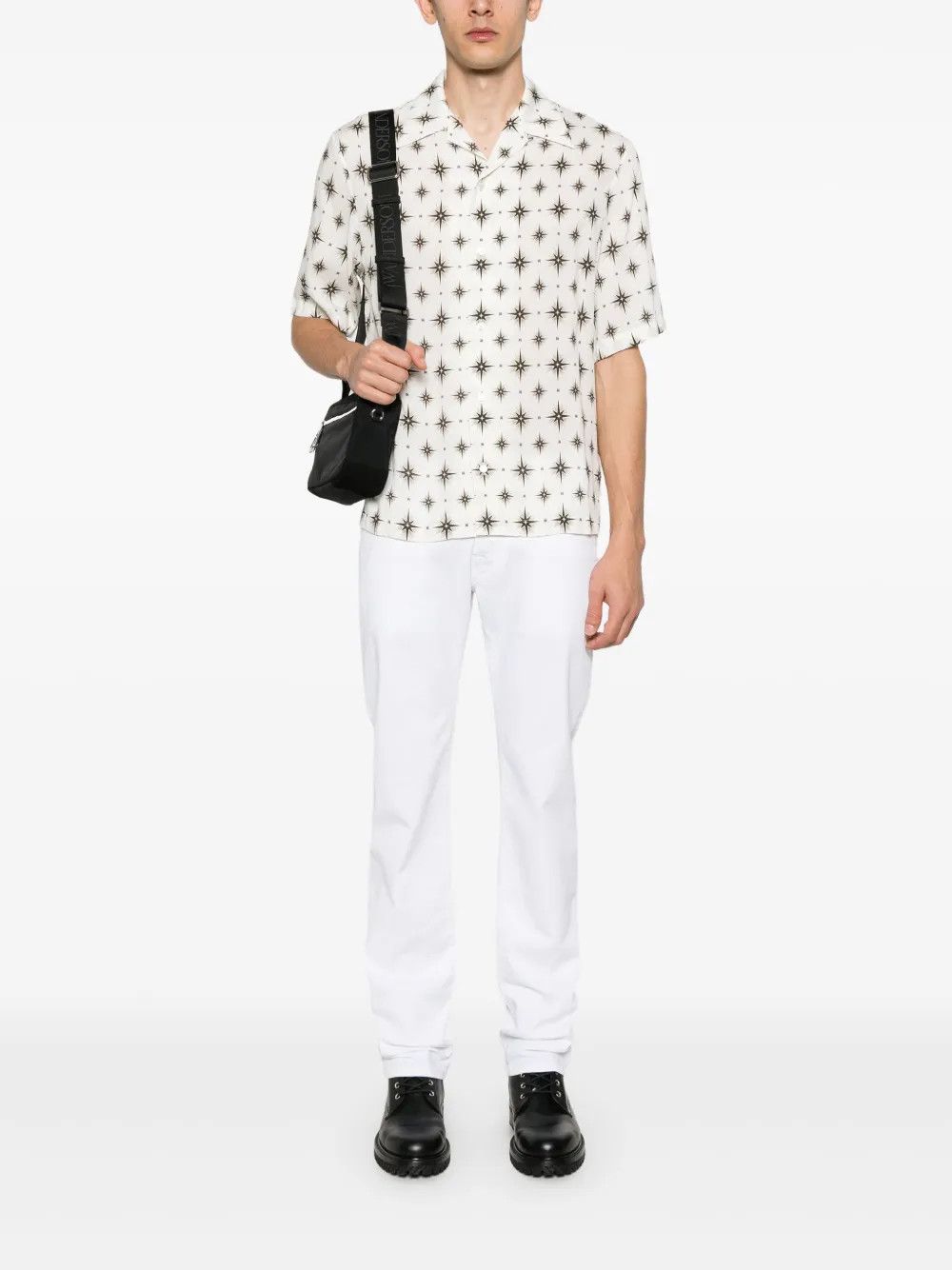 Amiri o1h1sh10525 Micro Starburst Camp Shirt in White Size US L / EU 52-54 / 3 - 2 Thumbnail