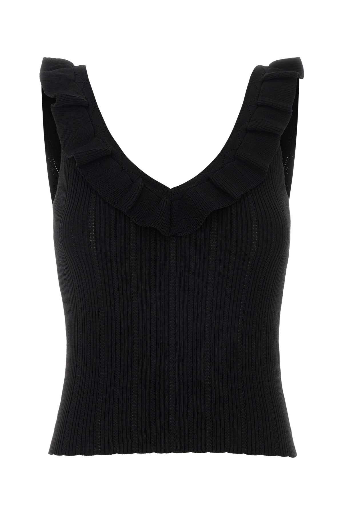Blumarine Black Viscose Blend Tank Top Size S / US 4 / IT 40 - 1 Thumbnail