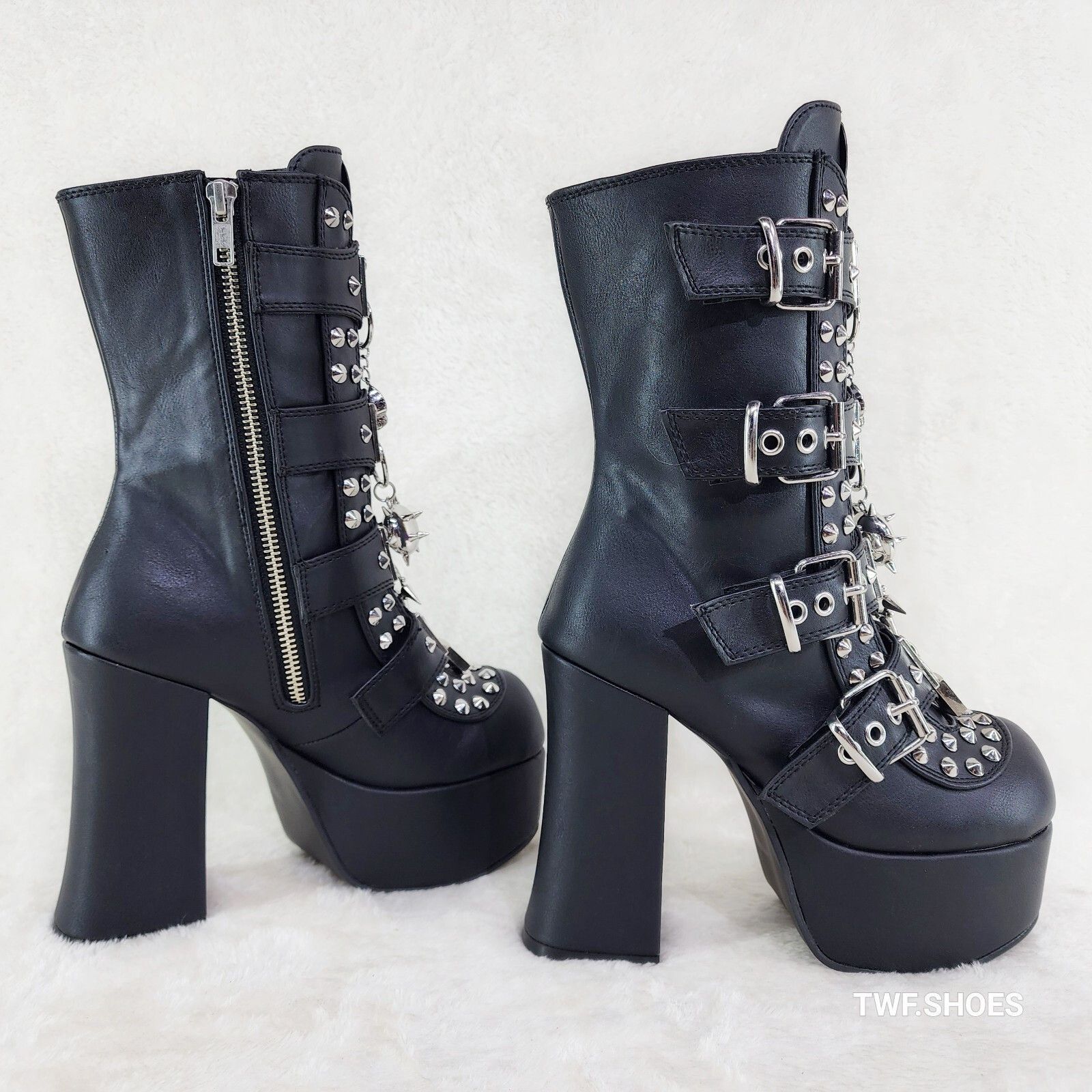 Demonia Cult DEMONIA Charade 118 Mace Charms Platform Chunky Heel Goth Mi Size US 10 / IT 40 - 4 Thumbnail
