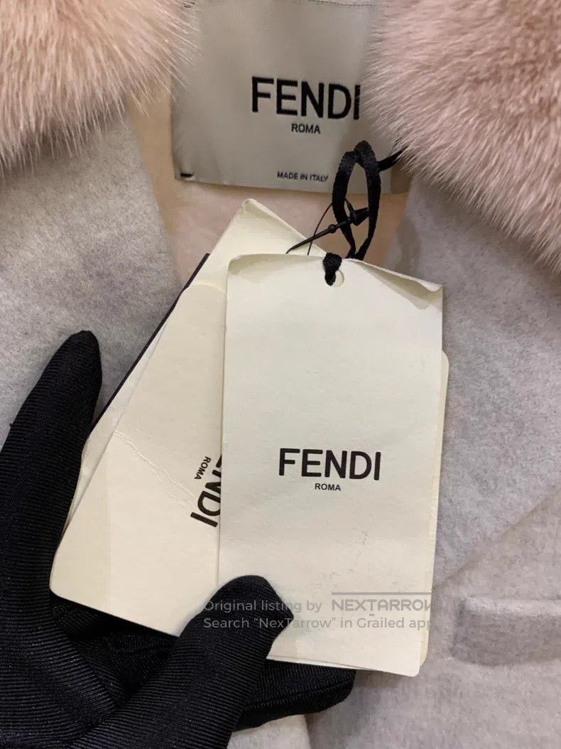 Fendi Fendi Grey-pink fur double pocket coat Size XS / US 0-2 / IT 36-38 - 3 Thumbnail
