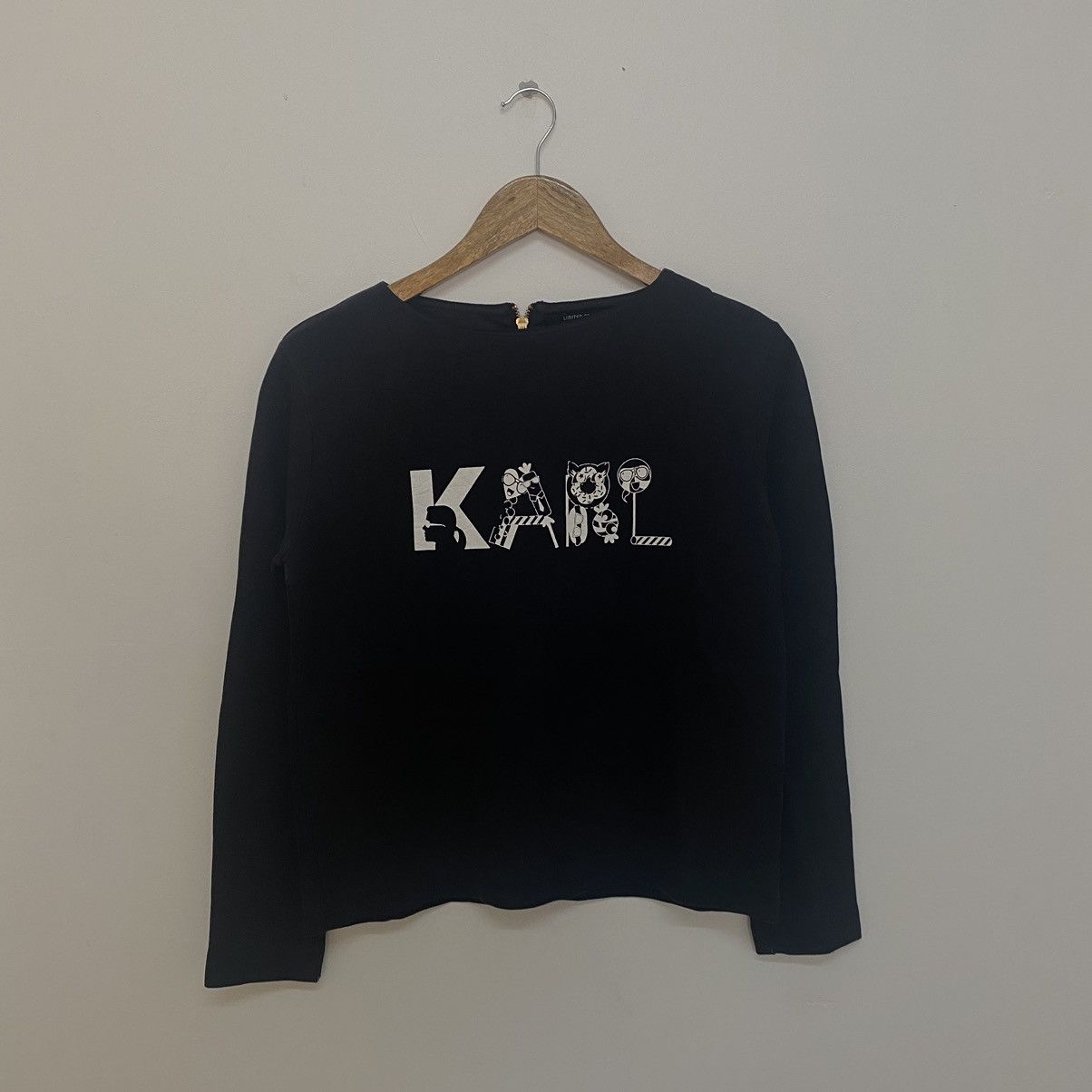 Karl Lagerfeld Spell Out Karl Longsleeve Tshirt Black