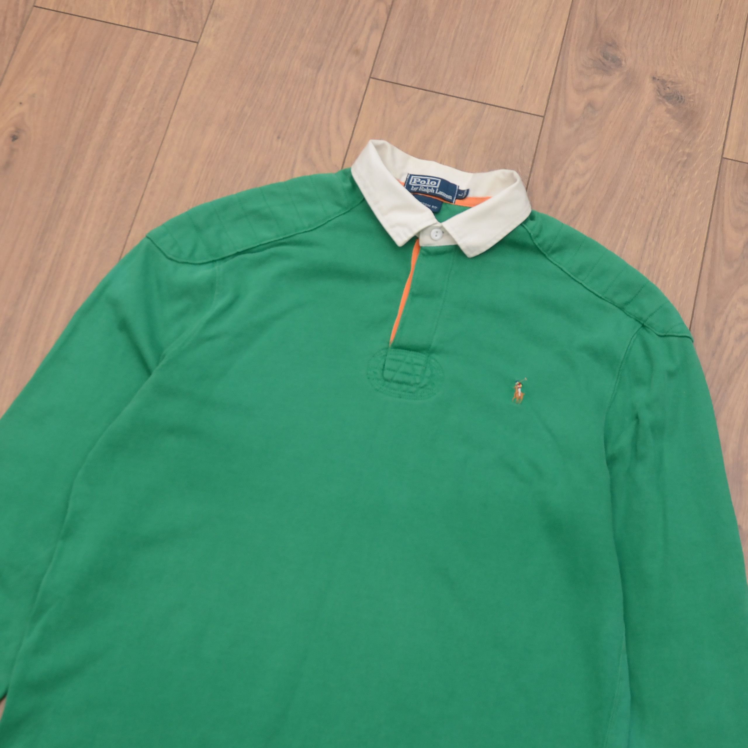 Polo Ralph Lauren Vintage Polo Ralph Lauren Long Sleeve Rugby Shirt Green Rare Size US L / EU 52-54 / 3 - 4 Thumbnail