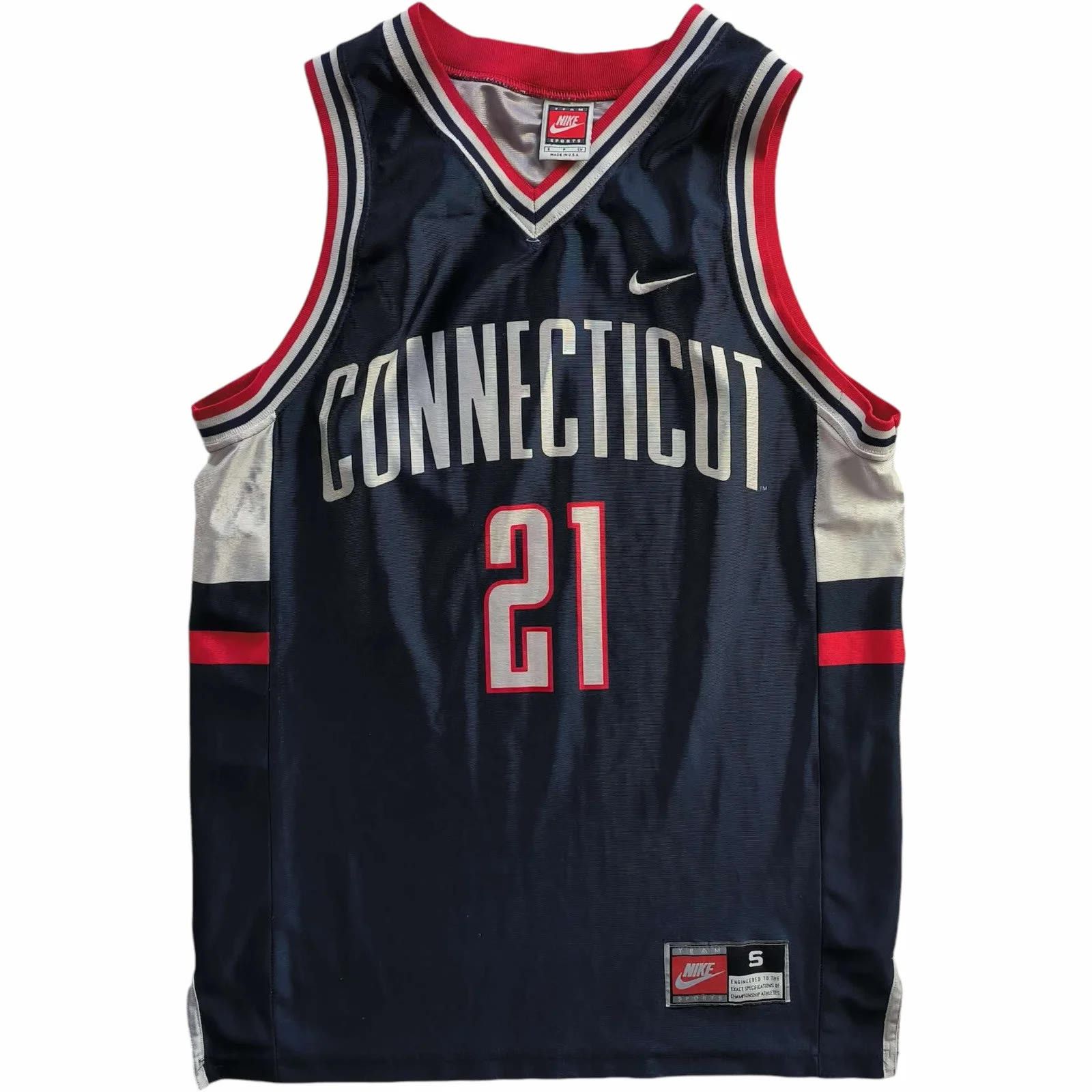 Nike Connecticut Huskies #21 Nike NCAA basketball jersey size S Size US S / EU 44-46 / 1 - 1 Thumbnail