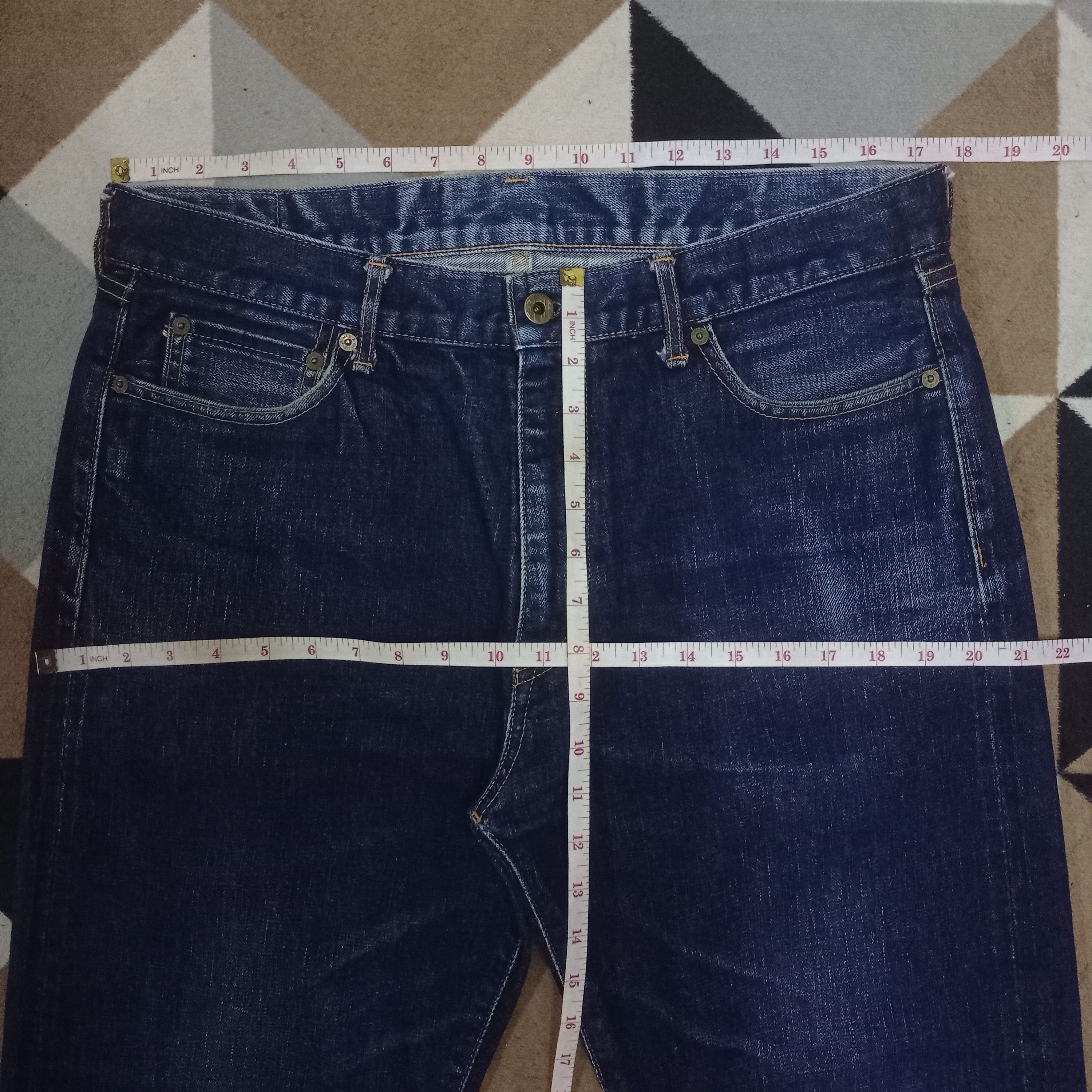 Japan Blue × Japanese Brand Vintage Japan Blue Raw Denim Selvedge Loose Jeans 35x29 Size US 35 - 10 Thumbnail