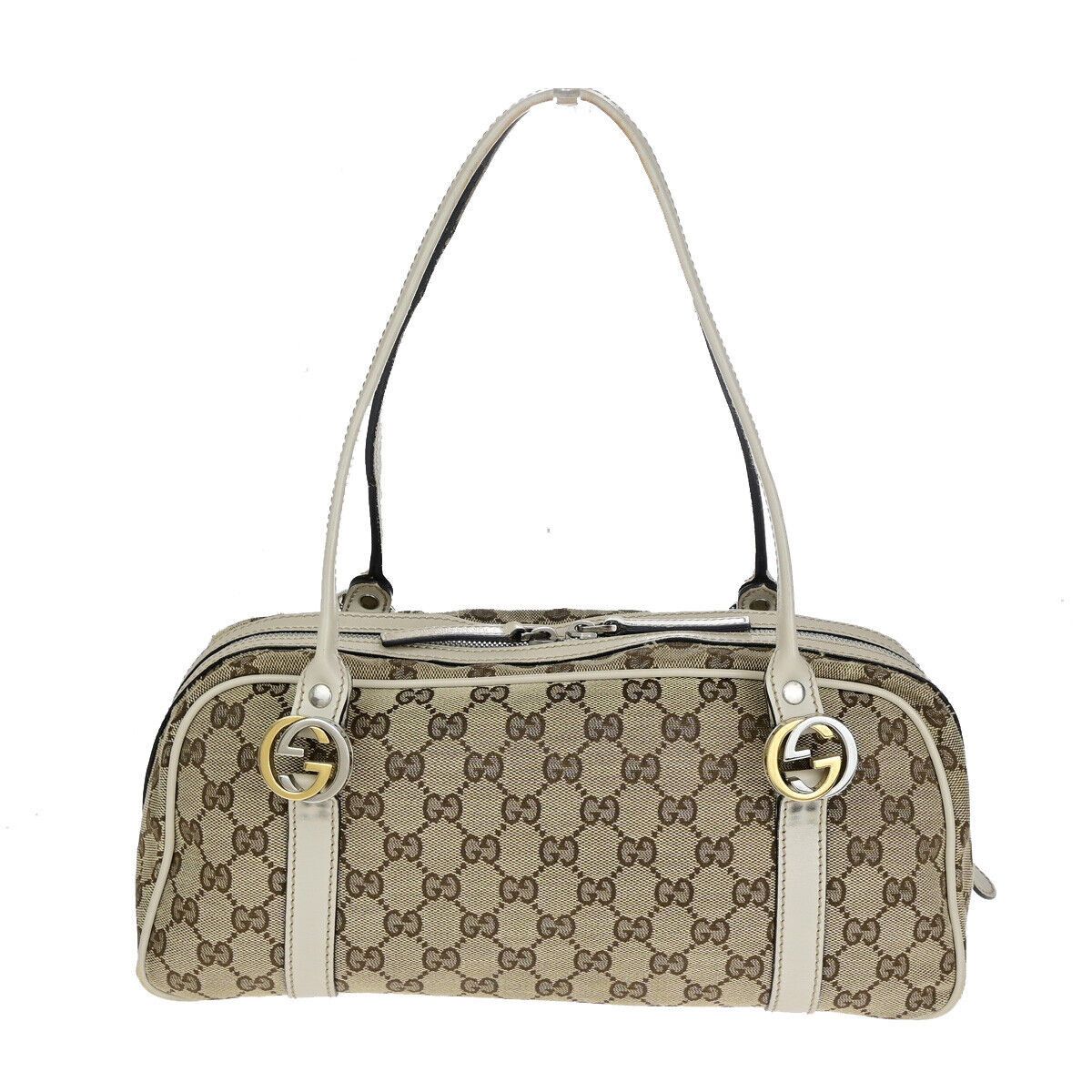 Gg Canvas Beige Canvas Tote Bag (Pre-Owned)