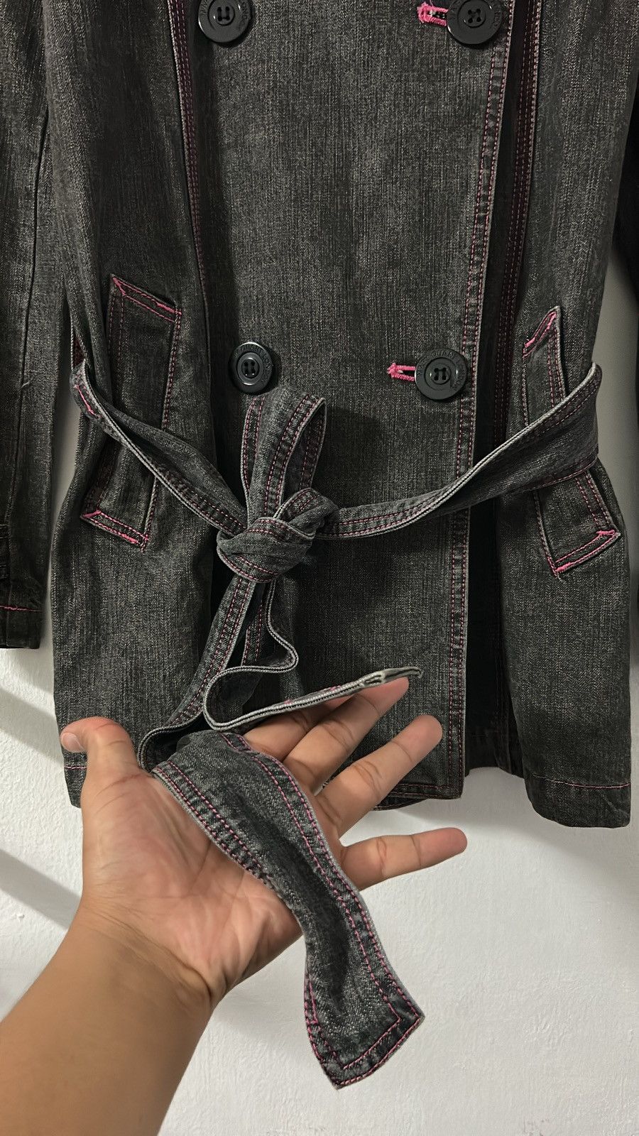 Designer × Japanese Brand RARE Vintage Mary Quant London Denim Heavy Coat Size S / US 4 / IT 40 - 2 Thumbnail