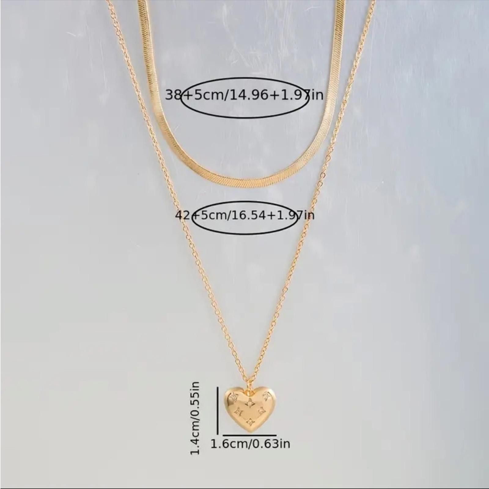 Designer Womens Necklace Heart Pendant 18K Gold Plated Stainless Size ONE SIZE - 5 Thumbnail