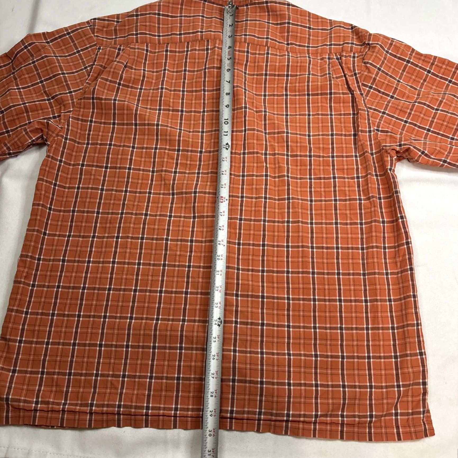 Vintage Columbia Shirt Mens Large Orange Brown Blend Plaid Short Sleeve Button-Up Size US L / EU 52-54 / 3 - 6 Thumbnail