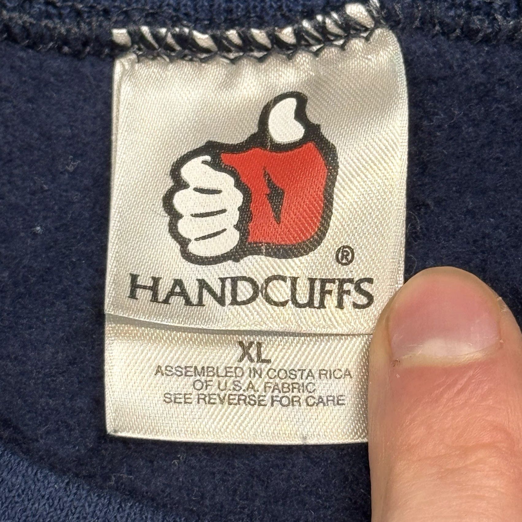 Vintage VINTAGE Handcuffs Crewneck Sweatshirt XL Navy Blue 90s Skater Punk Mens Size US XL / EU 56 / 4 - 3 Thumbnail