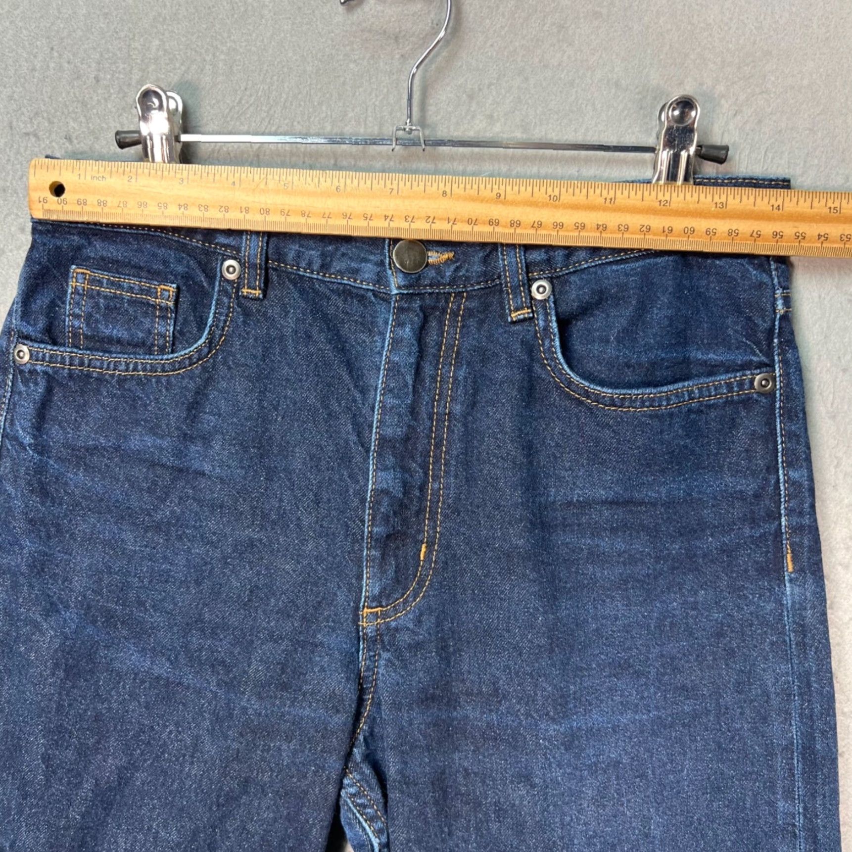 Cos COS Jeans Women 25 Straight Turn Up Denim 5-Pocket 100% Cotton Blue Adult Womens 25 Inseam 31 High Rise Vintage No Size 42" / US 20 - 6 Thumbnail