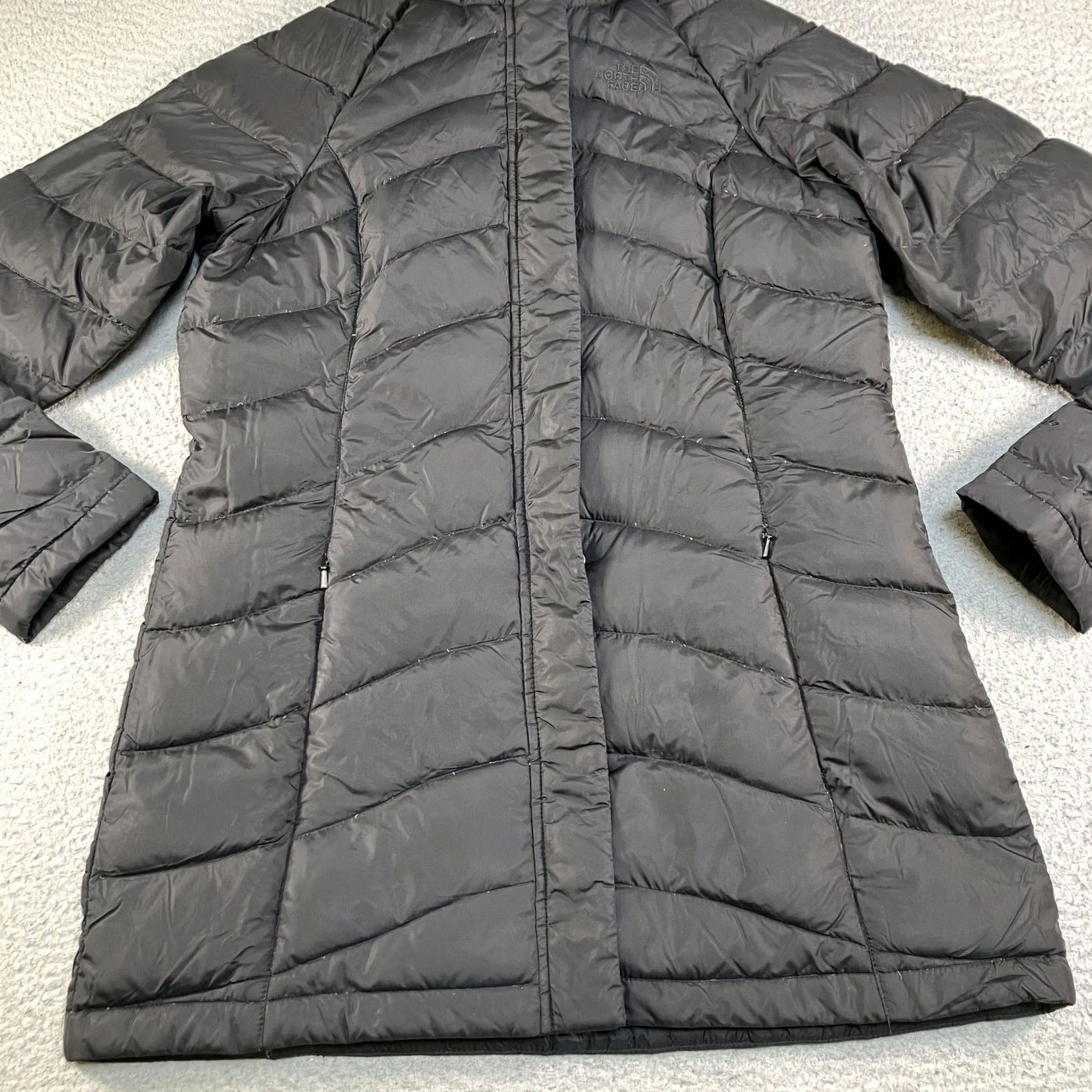 The North Face The North Face Puffer Coat Womens Small Black Down Insulated 600 Hooded Long Coat Size S / US 4 / IT 40 - 2 Thumbnail