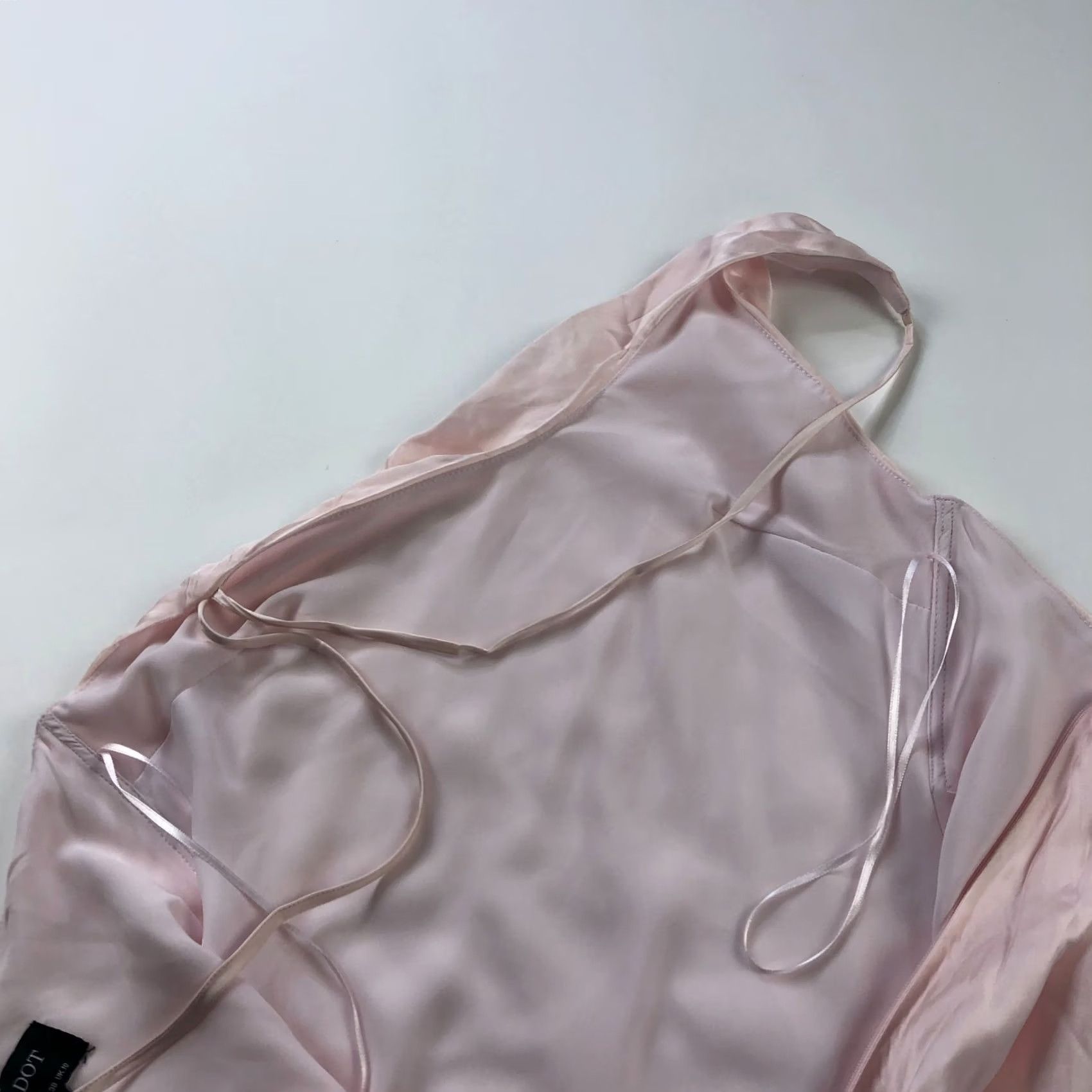 Vintage Bardot Astrid Mini Dress Medium Pink Satin 100% Viscose Revolve MINT HRJ Size M / US 6-8 / IT 42-44 - 5 Thumbnail