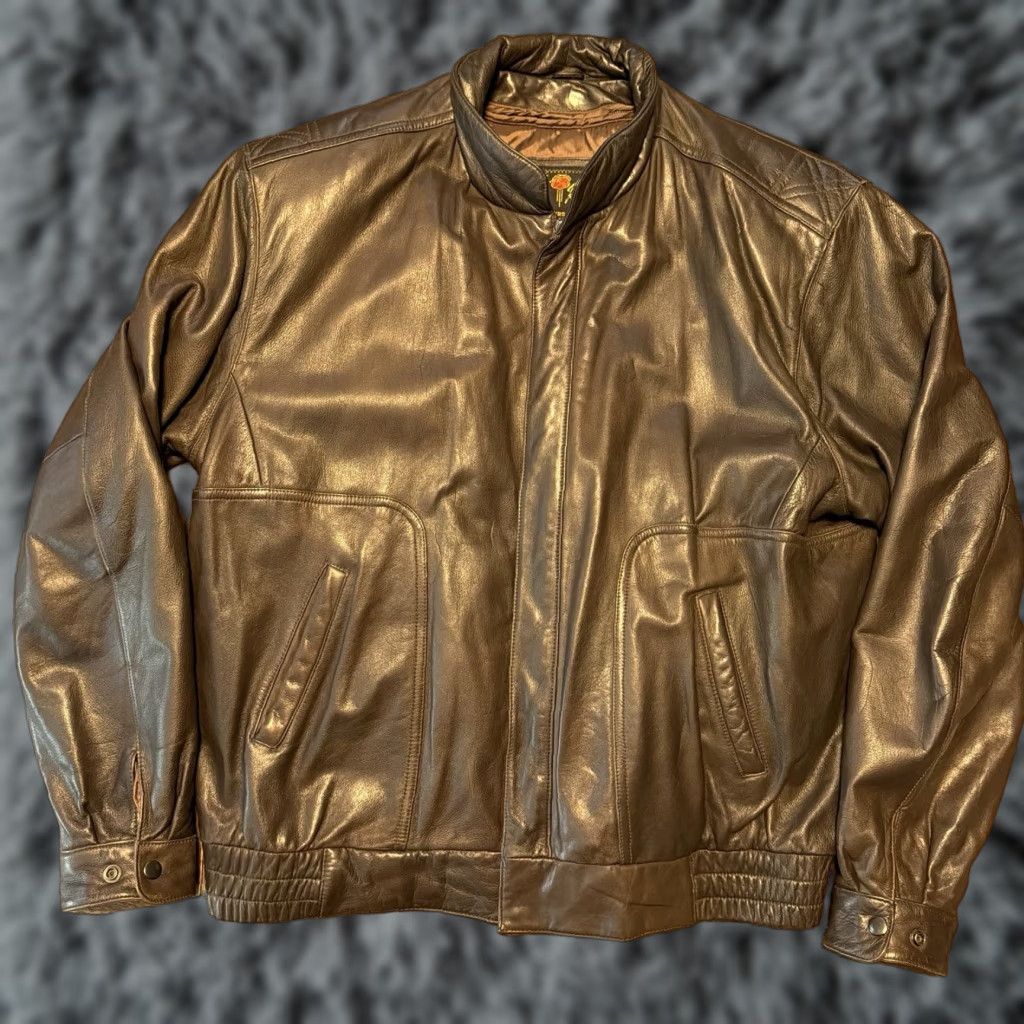 Vintage VTG 90s REED Sportswear Aviator Bomber Leather Jacket L44 Brown Thinsulate Liner Mens Jacket Size US S / EU 44-46 / 1 - 1 Thumbnail