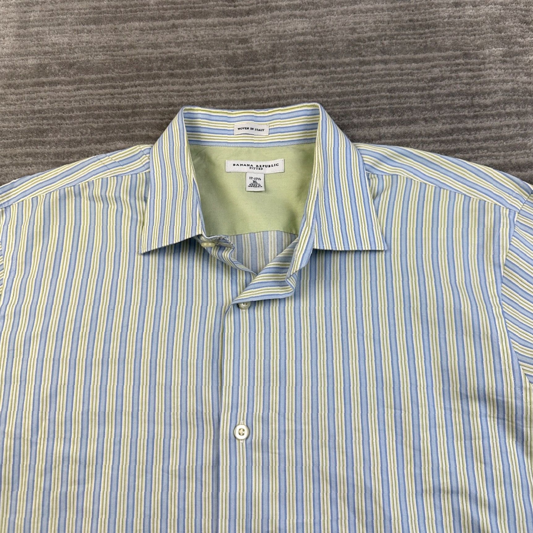 Banana Republic Banana Republic Shirt XL Blue Green Button Up Woven Italy Mens Size US XL / EU 56 / 4 - 5 Thumbnail