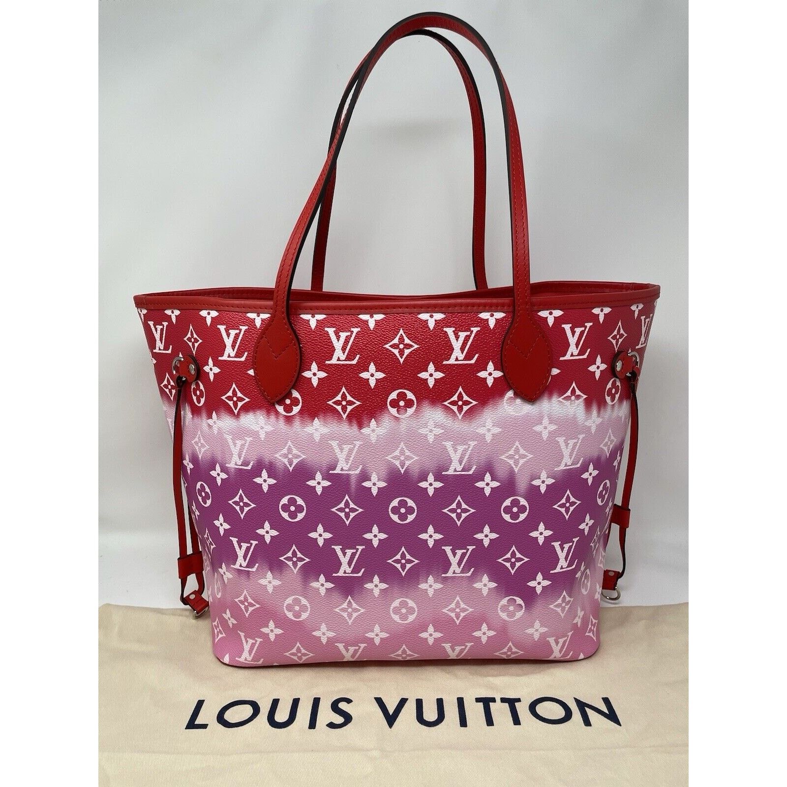 Louis Vuitton Louis Vuitton Neverfull Tote MM Pink/Red/White Canvas Size ONE SIZE - 6 Thumbnail