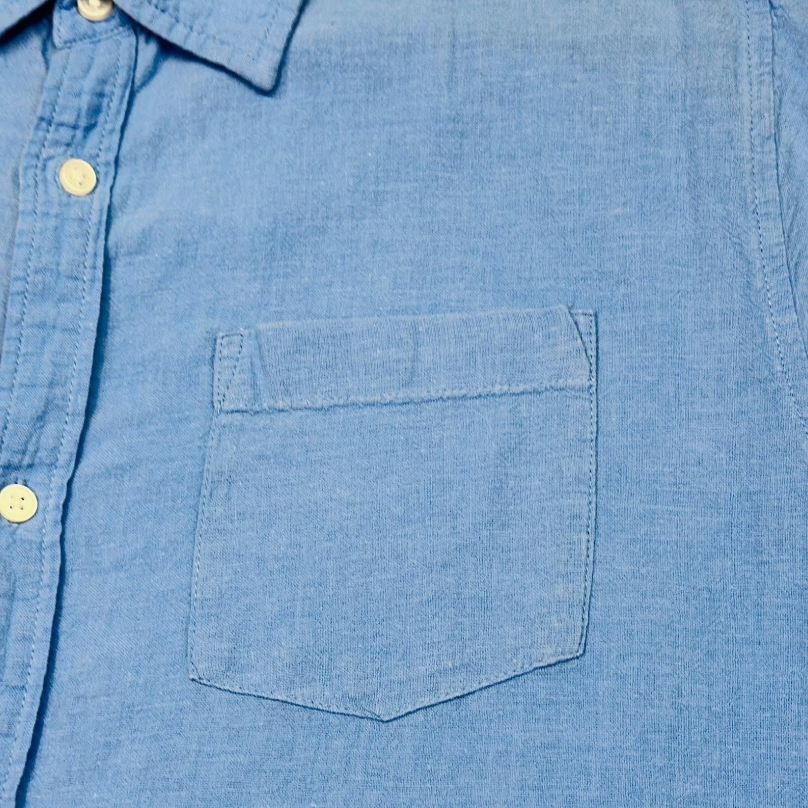 George George Shirt Men's UK Size XL Blue Short Sleeve Linen Pocket Size US XL / EU 56 / 4 - 6 Thumbnail