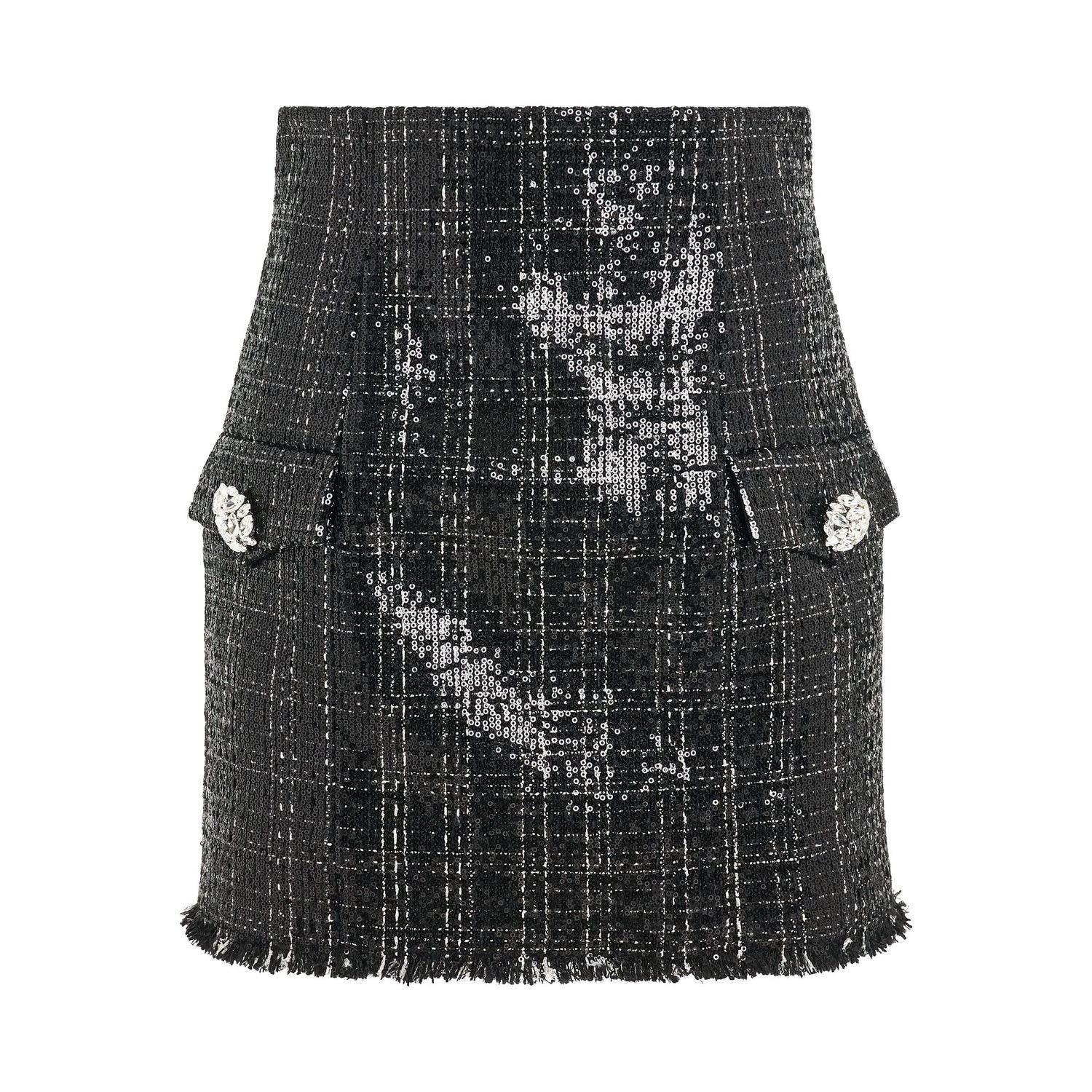 Balmain o1y0625 Mini Skirt in Black Size 28" / US 6 / IT 42 - 1 Thumbnail