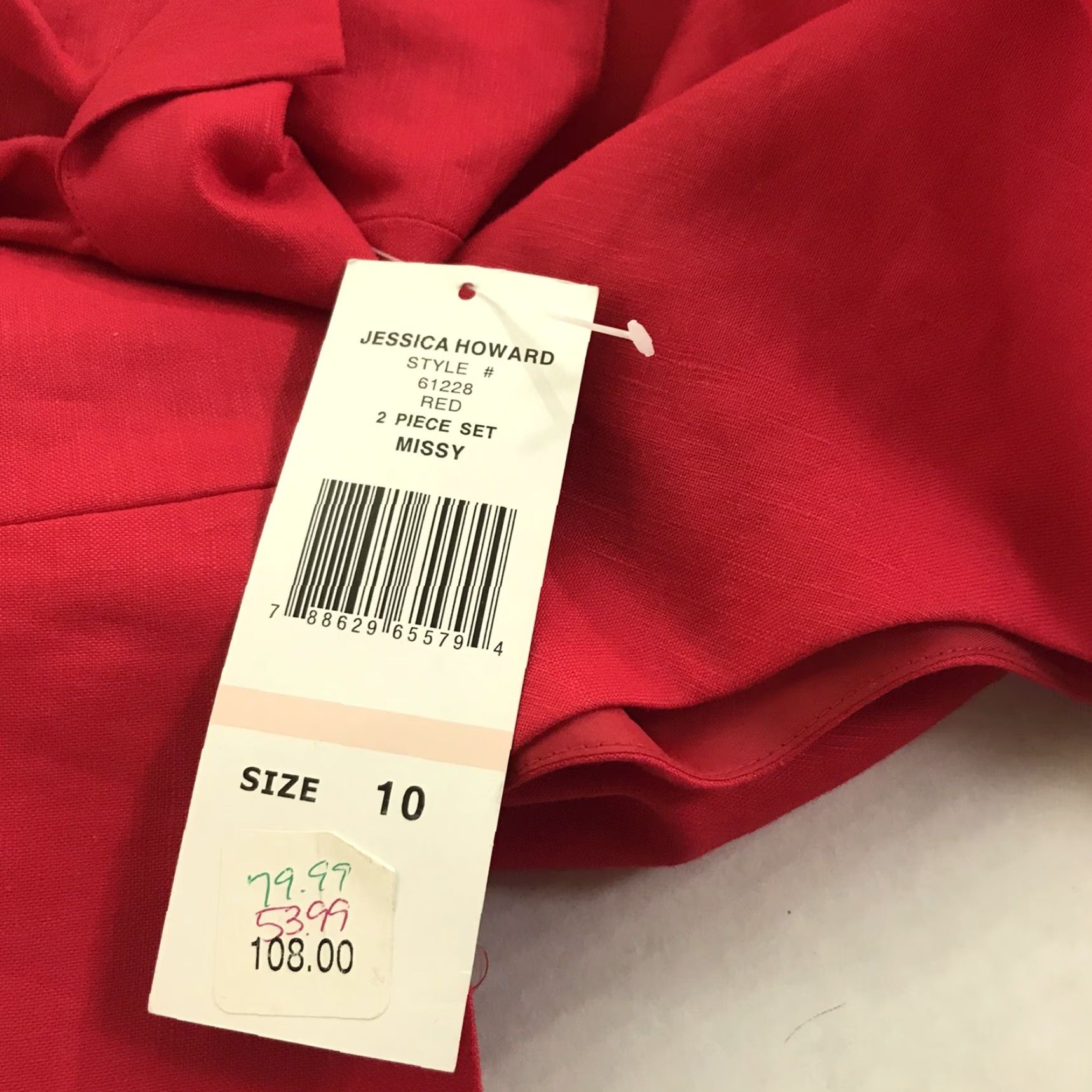 Vintage VINTAGE Jessica Howard Red 2-Piece Suit Set Women’s Size 10 Maxi Dress With Matching Jacket Fall Summer Dressy Size L / US 10 / IT 46 - 7 Thumbnail