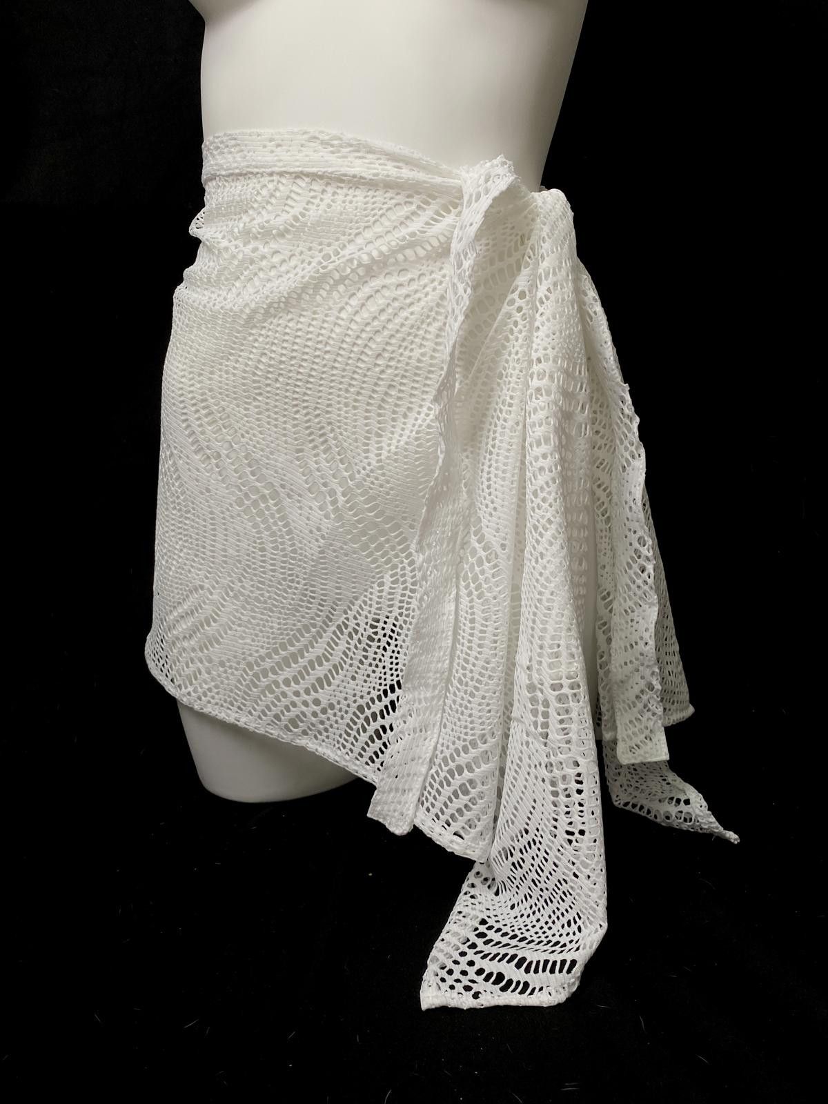 Japanese Brand Y2K White Lace Wrap Up Skirt Size ONE SIZE - 2 Thumbnail