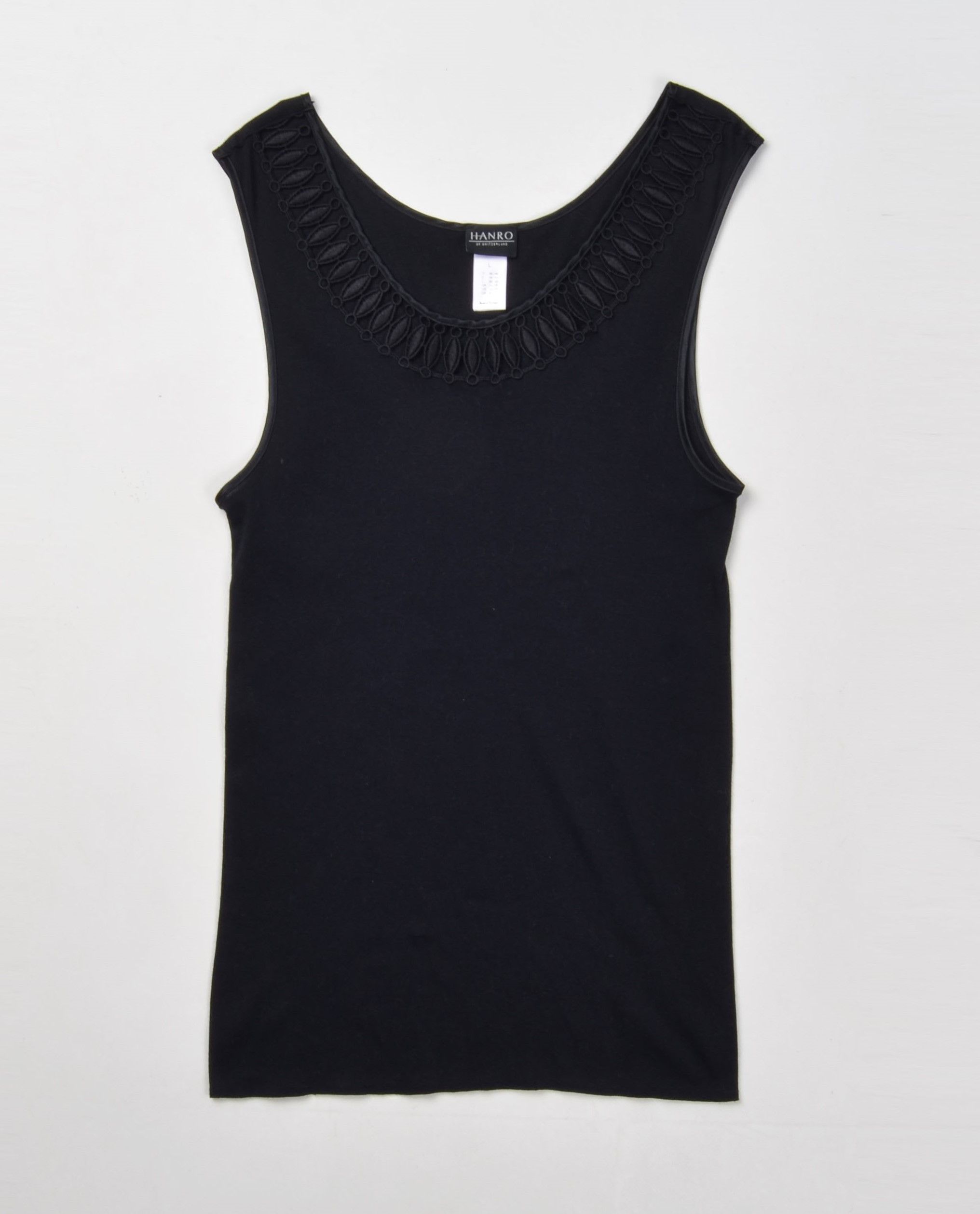 Hanro × Vintage Vintage Hanro of Switzerland Embroidered Details Scoop Neck Size L / US 10 / IT 46 - 4 Thumbnail