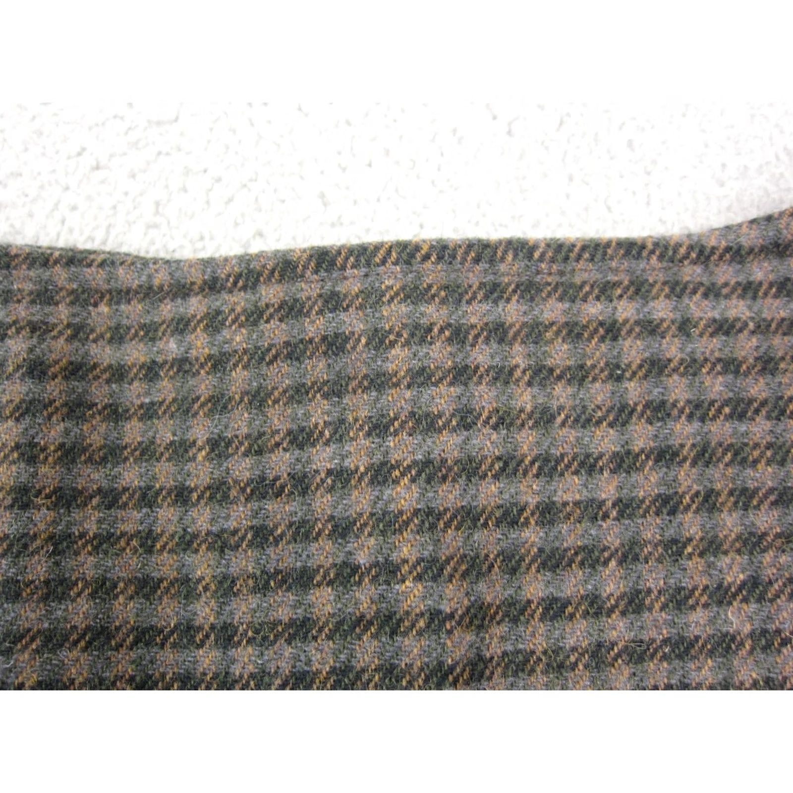 Vintage VINTAGE harvé benard Skirt Womens 14 Brown 100% Wool Gingham Mini 80s 90s City Preppy Retro Womens Size 36" / US 14 / IT 50 - 3 Thumbnail